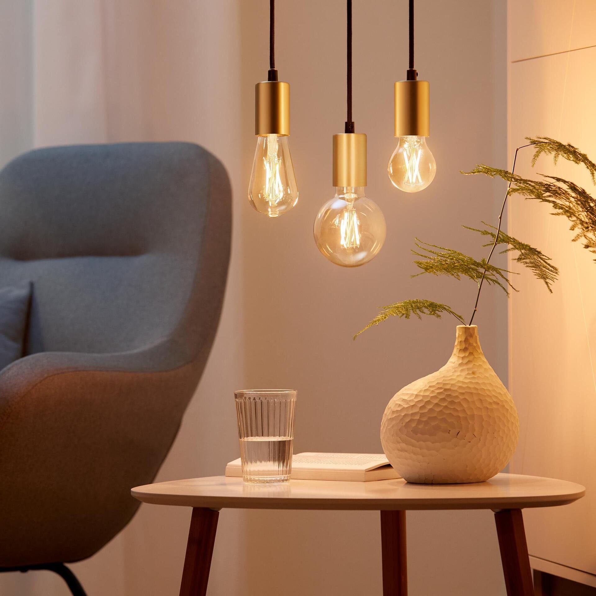 WiZ LED-Filament Filament 50W E27 Edison Amber CT Box Doppelpack, E27, Warmweiß