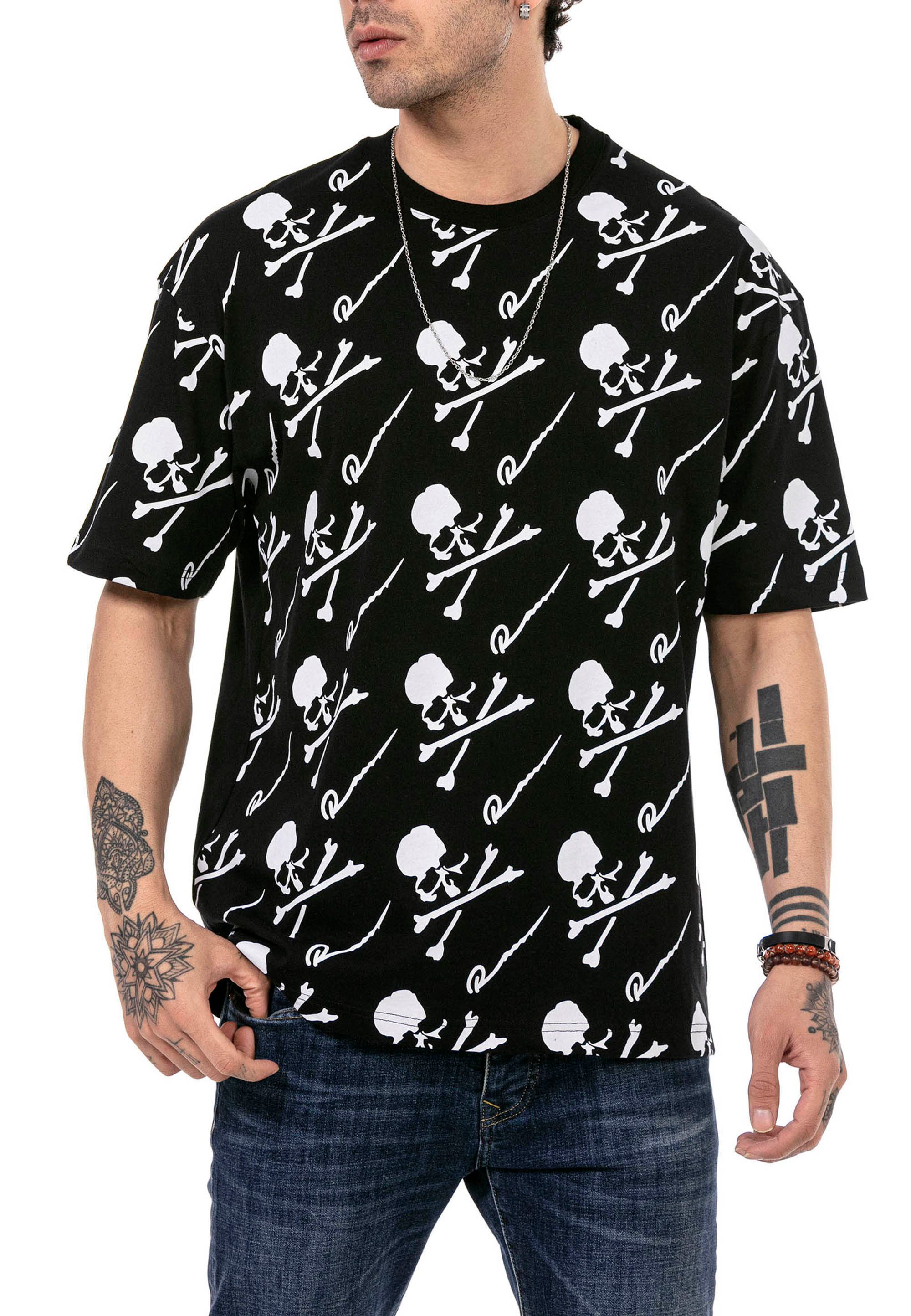 RedBridge T-Shirt mit Totenkopf-Print - 100% günstig online kaufen