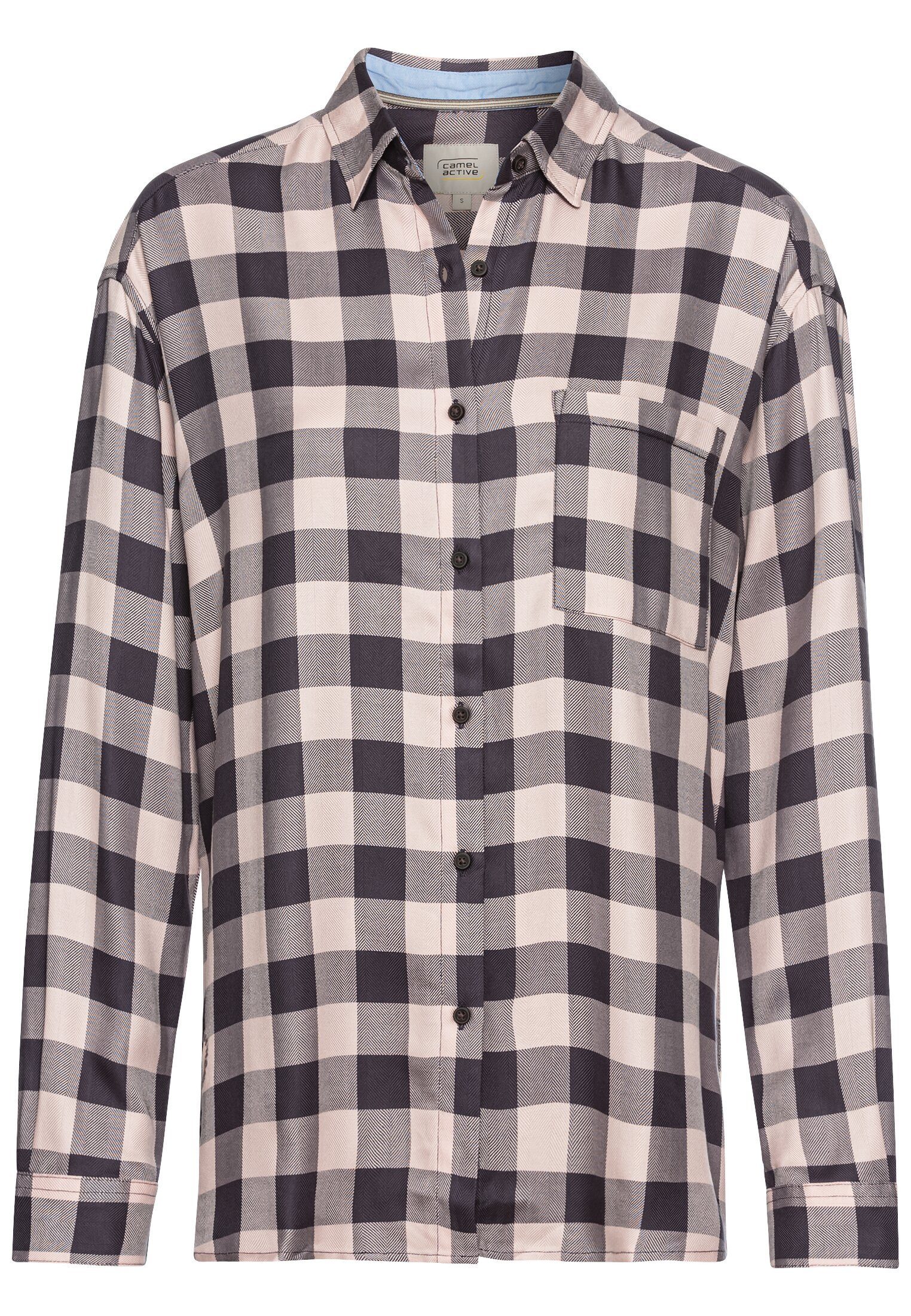 camel active Langarmbluse Karobluse aus reiner Viskose günstig online kaufen