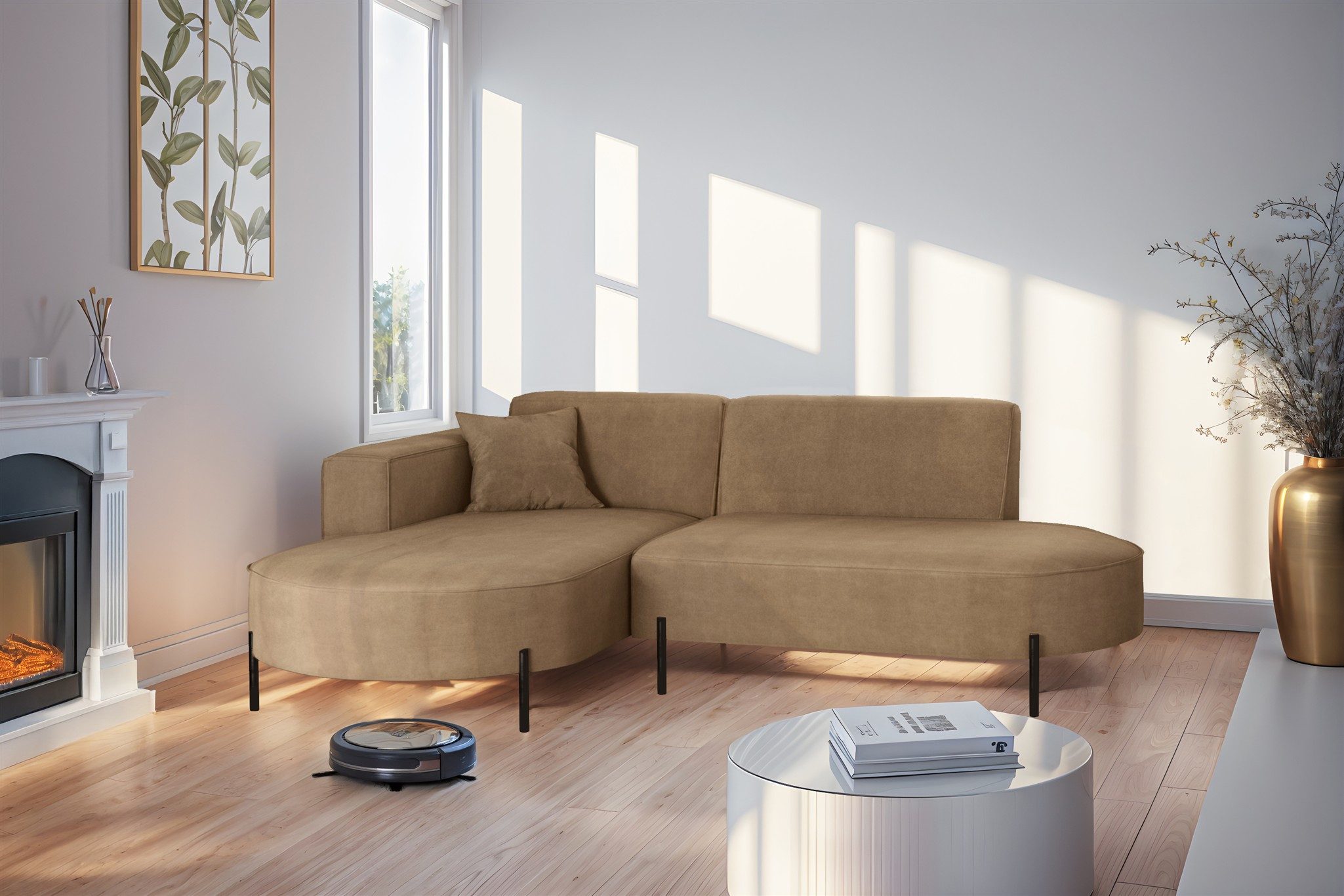 Ecksofa Sofa VALENCIA XS in Stoff Noel