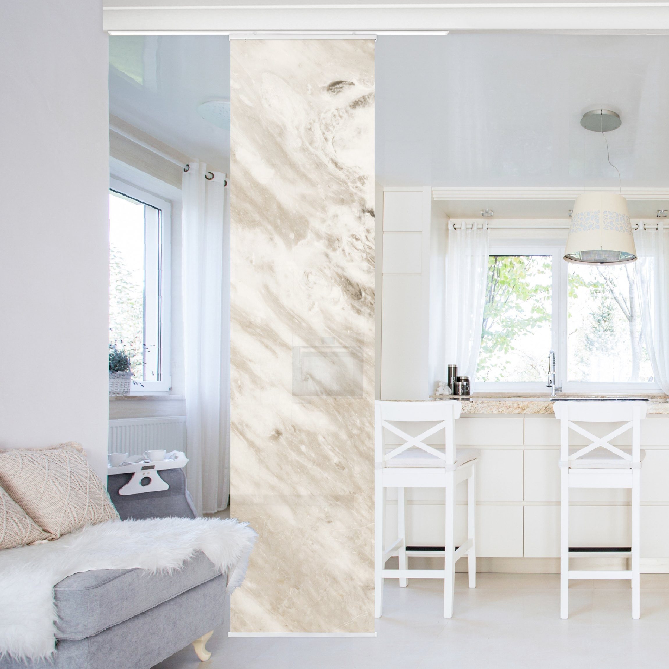 Bilderdepot24 Schiebegardine modern Flächenvorhang blickdicht Marmor günstig online kaufen