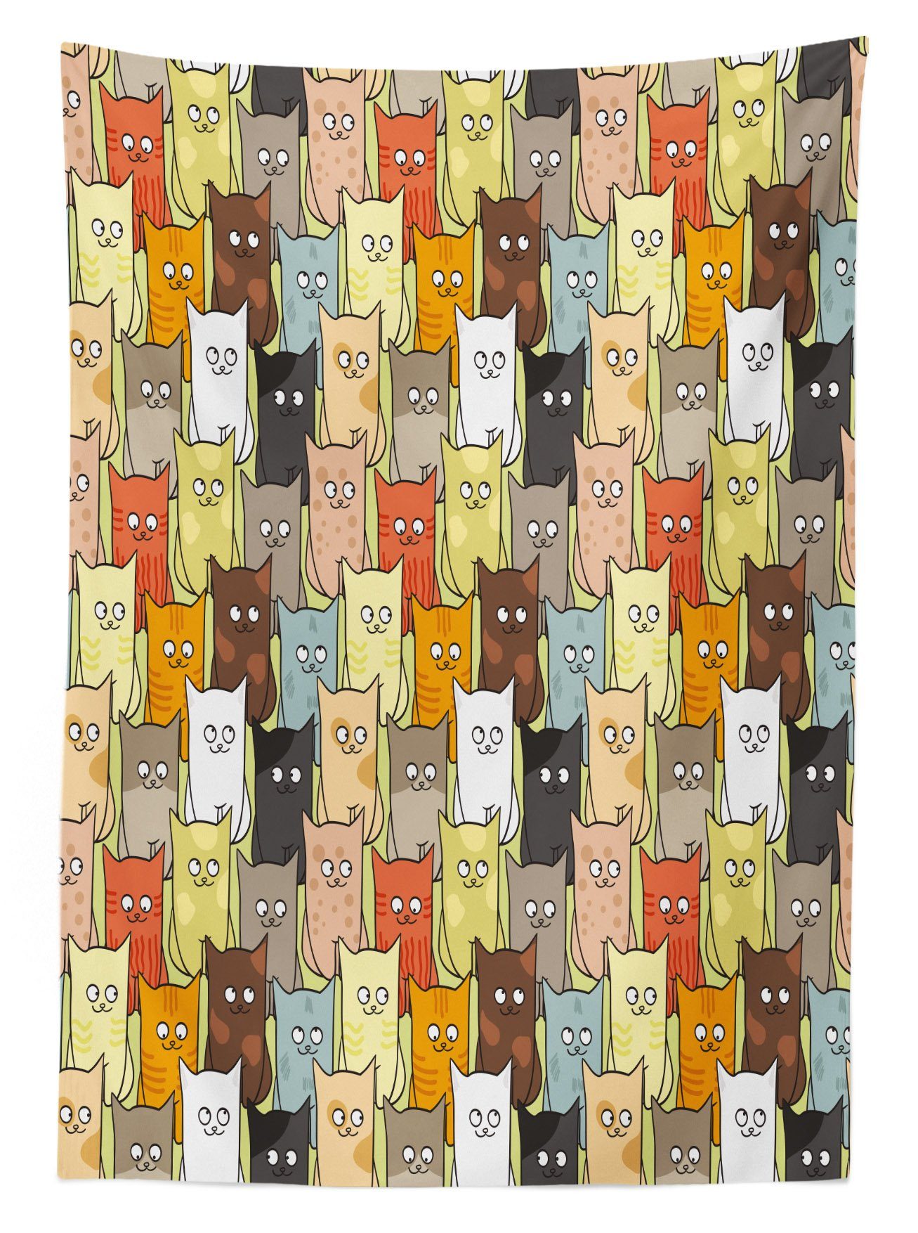 Farbfest Für Abakuhaus Waschbar Lustige Katzen Klare den Tischdecke geeignet farbige Farben, Bereich Cartoon Außen