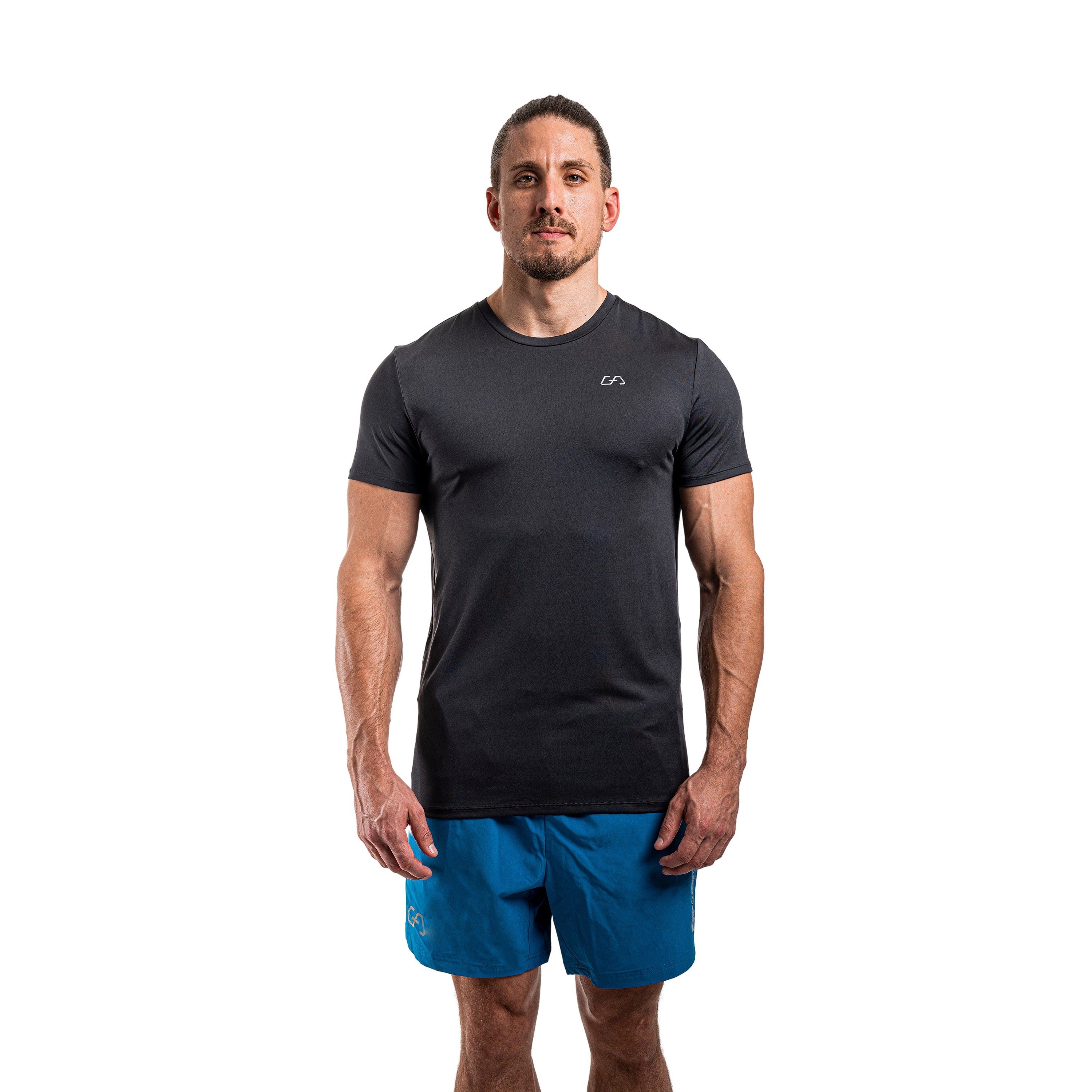 GYM AESTHETICS Funktionsshirt Essential Sport Shirt für Herren Laufshirt, Atmungsaktiv, Antibakteriell, Performance, LYCRA® Holzkohle