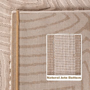 Teppich Skandinavisches Boho Muster, Teppium, Rechteckig, Höhe: 12 mm, Teppich Wohnzimmer Boho Design Skandinavische Stil Natur Optik