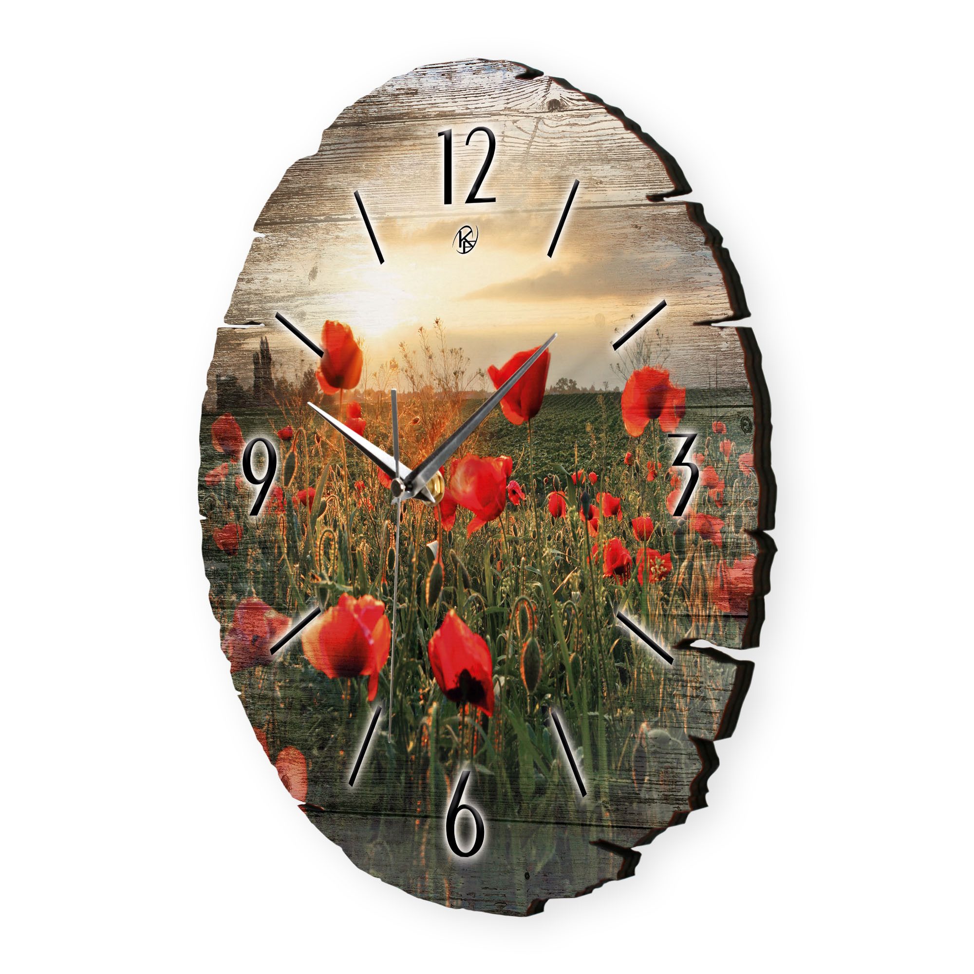 Kreative Feder Wanduhr Wanduhr "Mohnblumen-Feld" aus günstig online kaufen