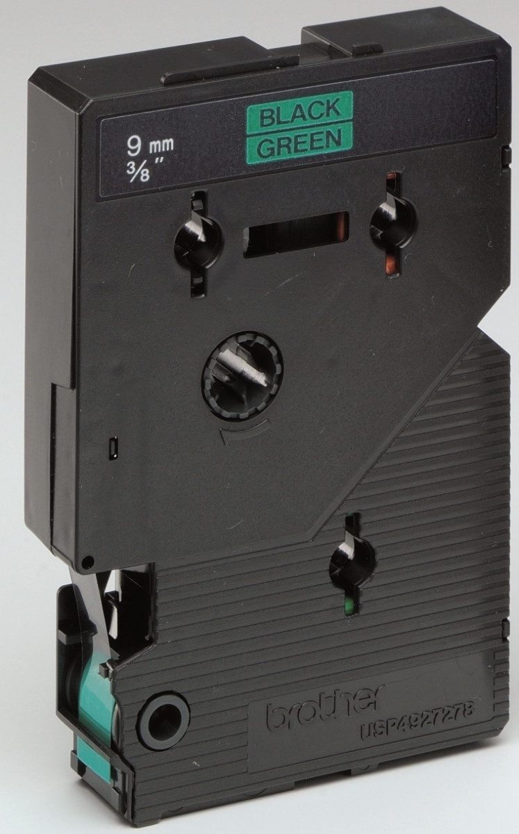 Brother Beschriftungsband Schriftbandkassette 9mm TC-791 grün/schwarz