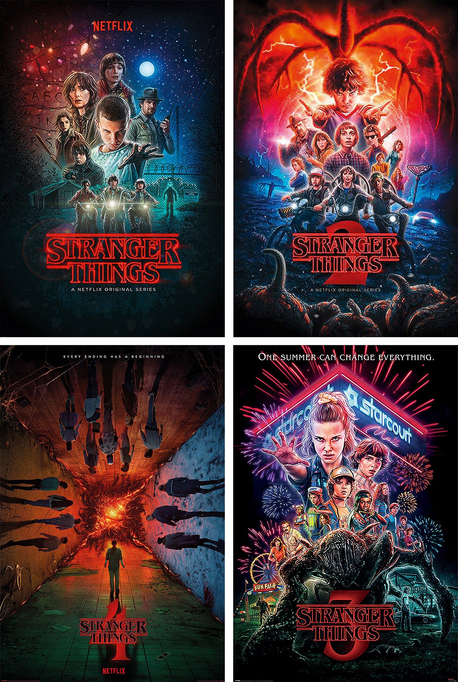 Close Up Poster Stranger Things Poster 4er-Set