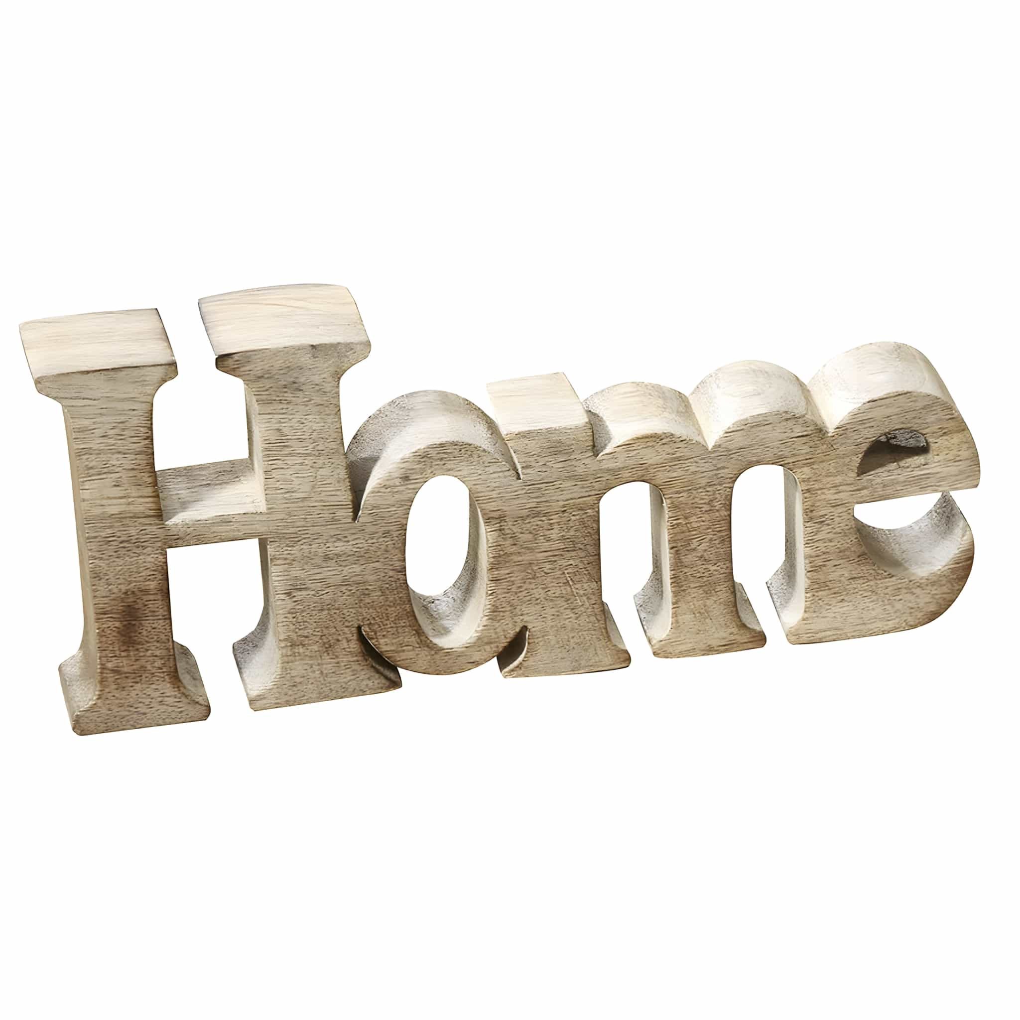 GILDE Dekofigur Holz Schriftzug aus Holz deko Herbst Weihnachten Home H 10 cm B 25 cm, Dekoartikel Deko Deco Artikel Figur Skulptur modern