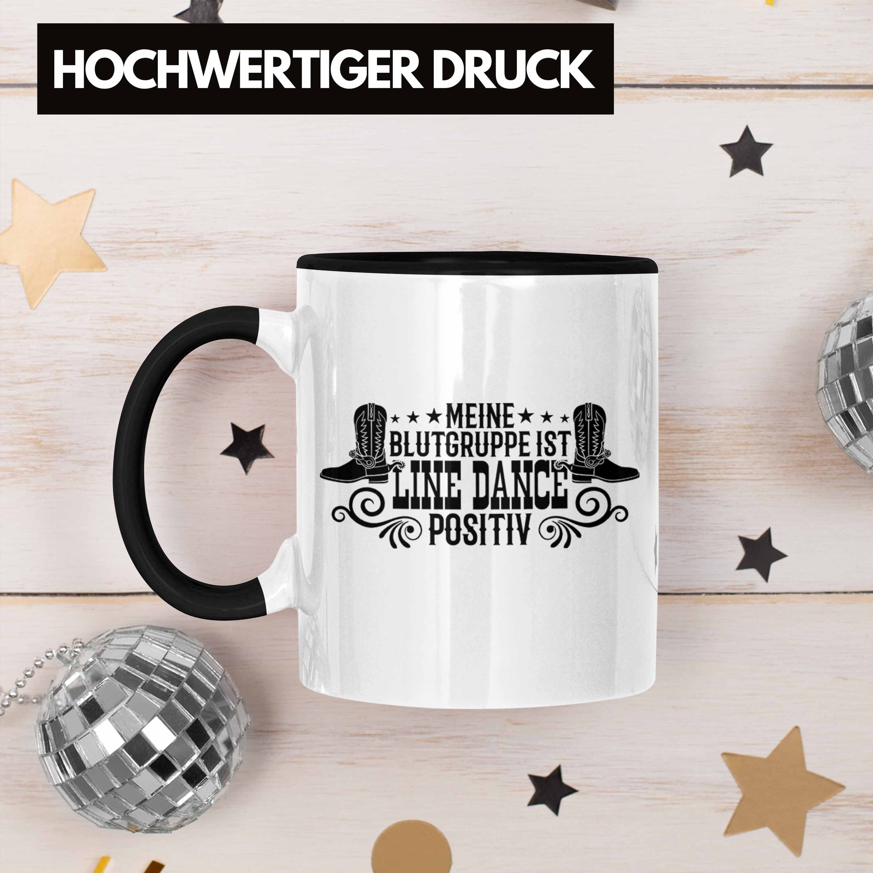 Tasse Geschenki Geschenk Dance Trendation Tasse Tänzerin Line Motiv Fans für Line Schwarz Dance