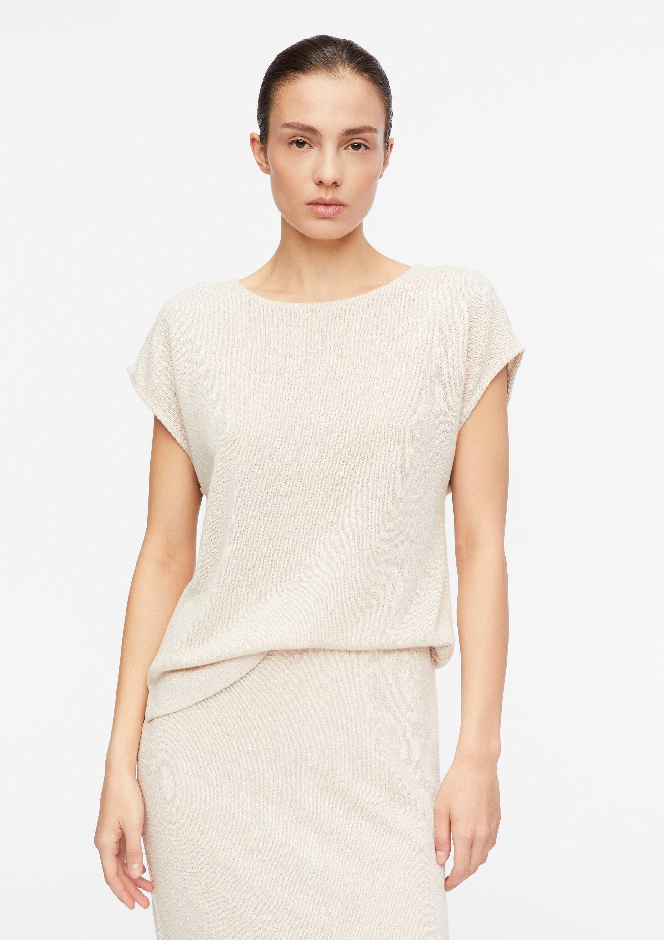 comma Sweatshirt Sweatshirt T-Shirt in Feinstrickoptik