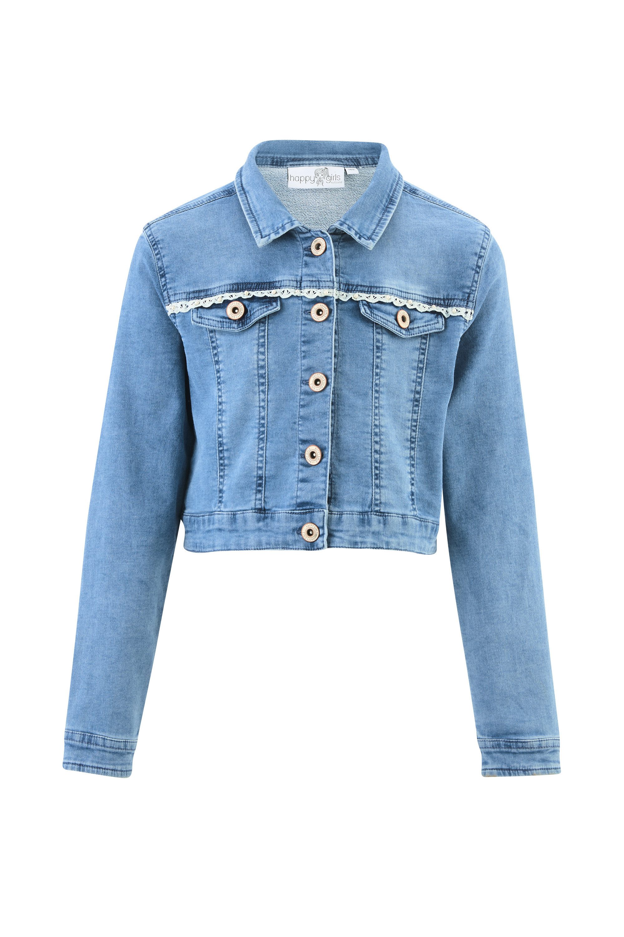 happy girls Jeansjacke mit tollem Spitzendetail