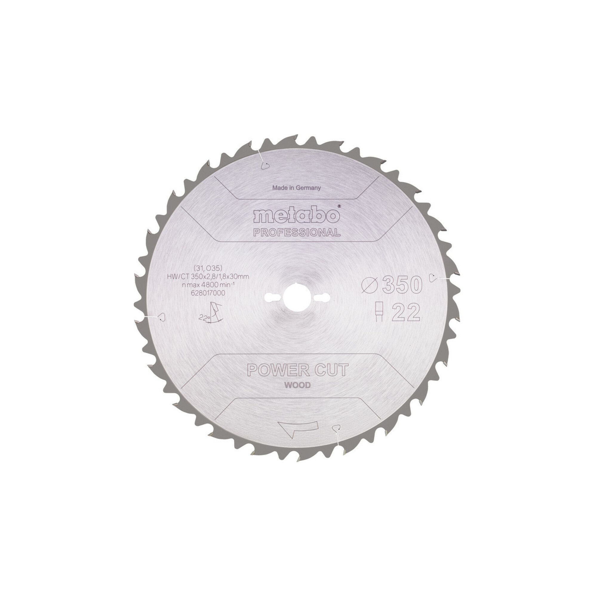 metabo Kreissägeblatt Metabo Sägeblatt "power cut wood - professional", 350x2,8/1,8x30, Z22