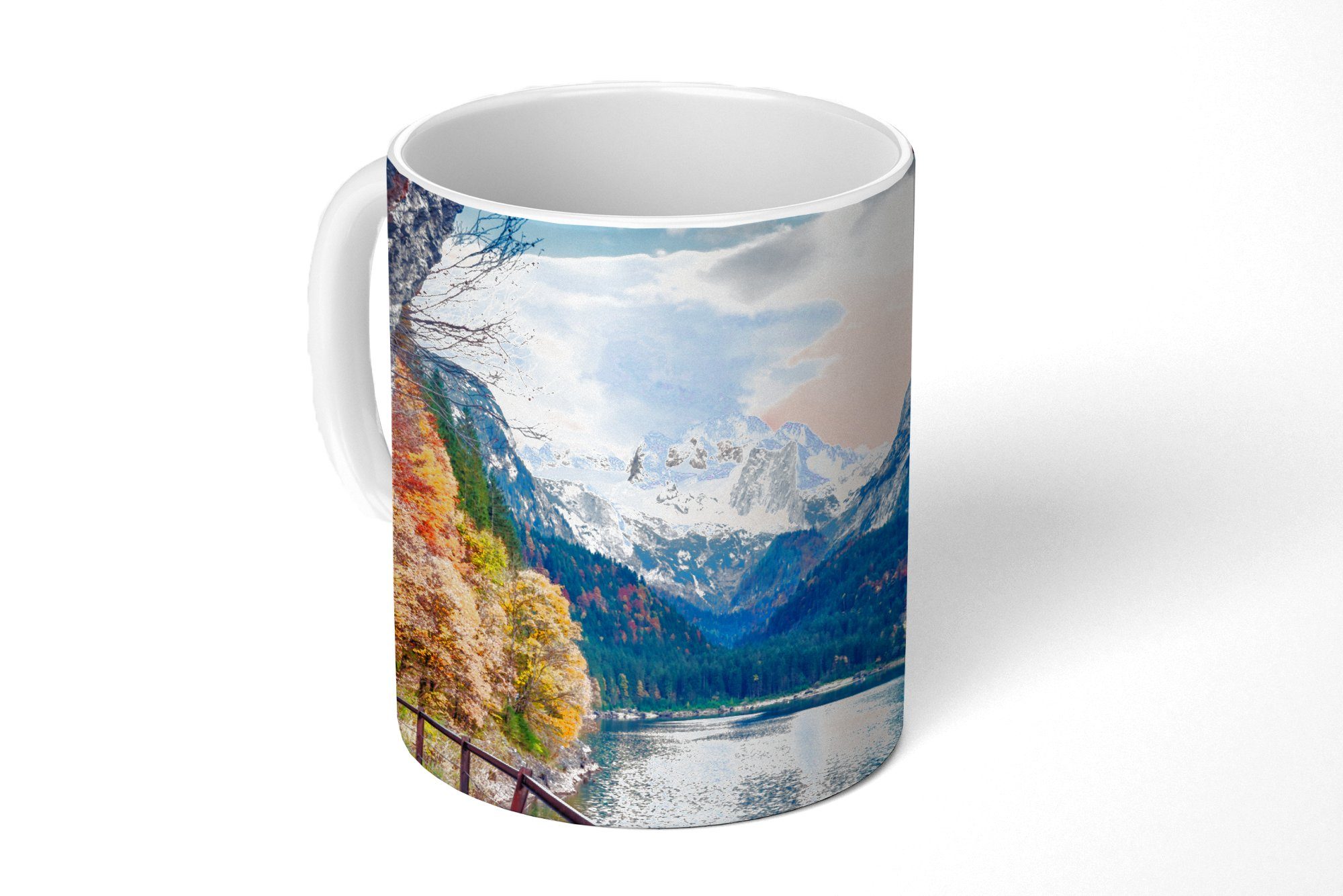 Tasse See Keramik, Becher, MuchoWow - - - Natur Wasser, Berge - Geschenk Teetasse, Teetasse, Kaffeetassen, Weg