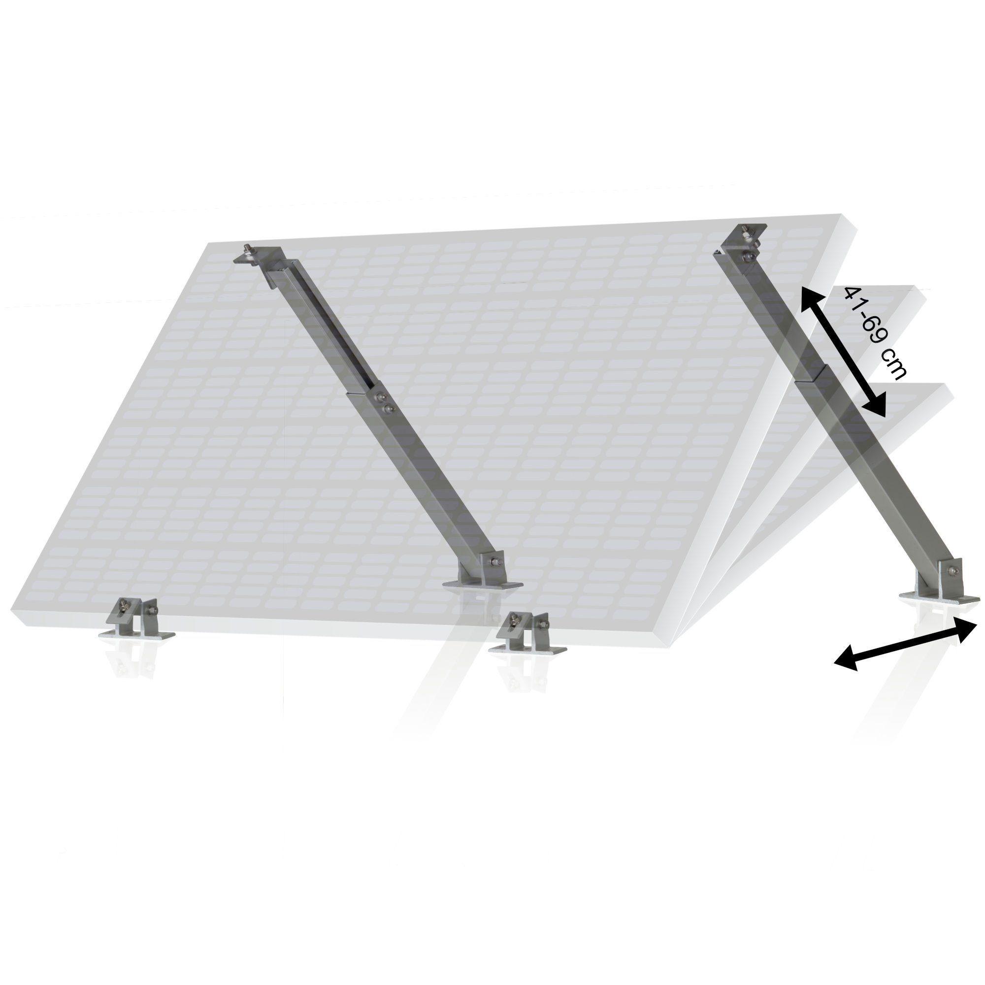 Zelsius Solarmodul-Halterung Zelsius Universal Solarmodul Halterung mit verstellbarem Winkel, Alumi, (Zelsius Universal Solarmodul Halterung Set)