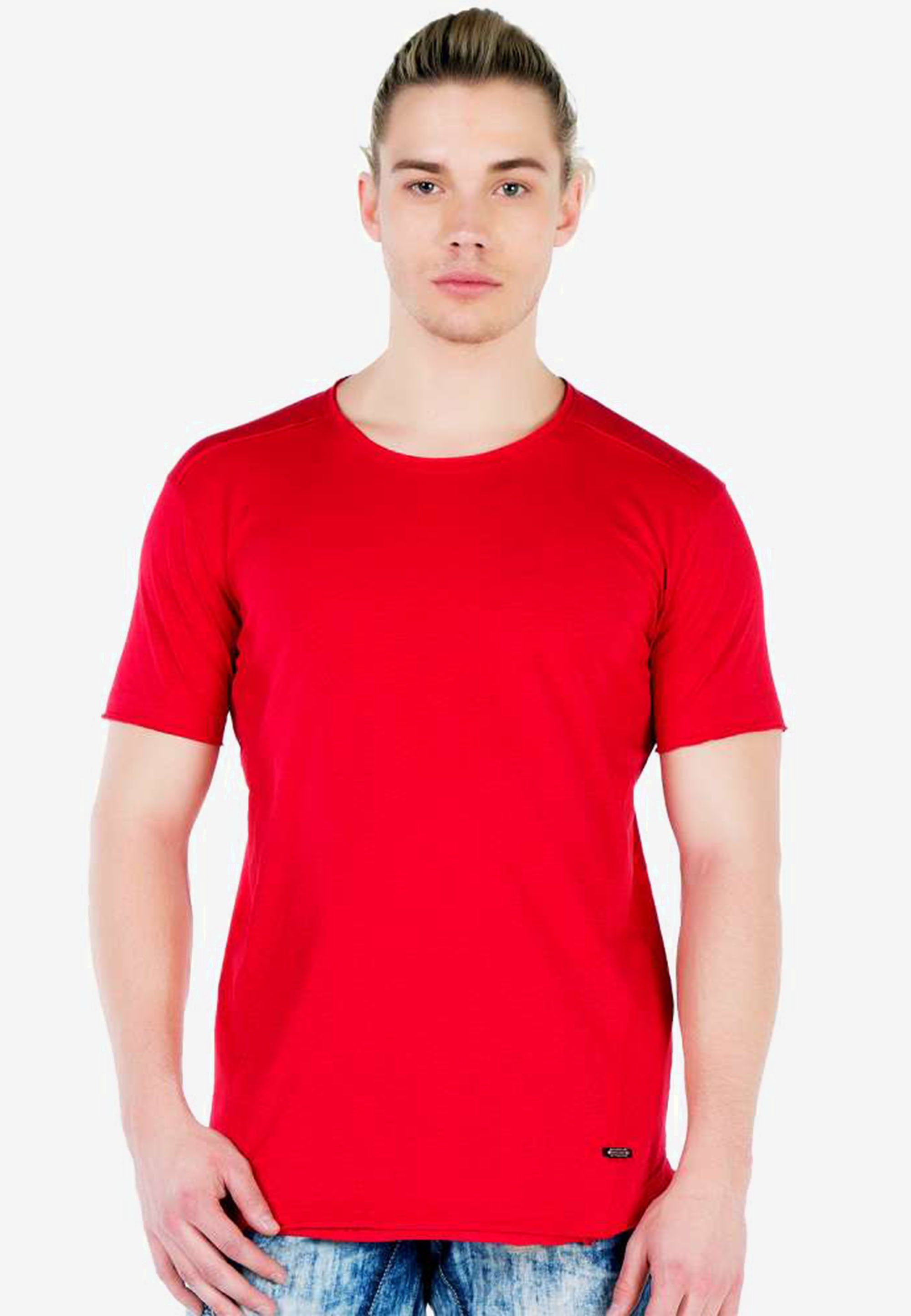 Cipo & Baxx T-Shirt in schlichtem Design rot