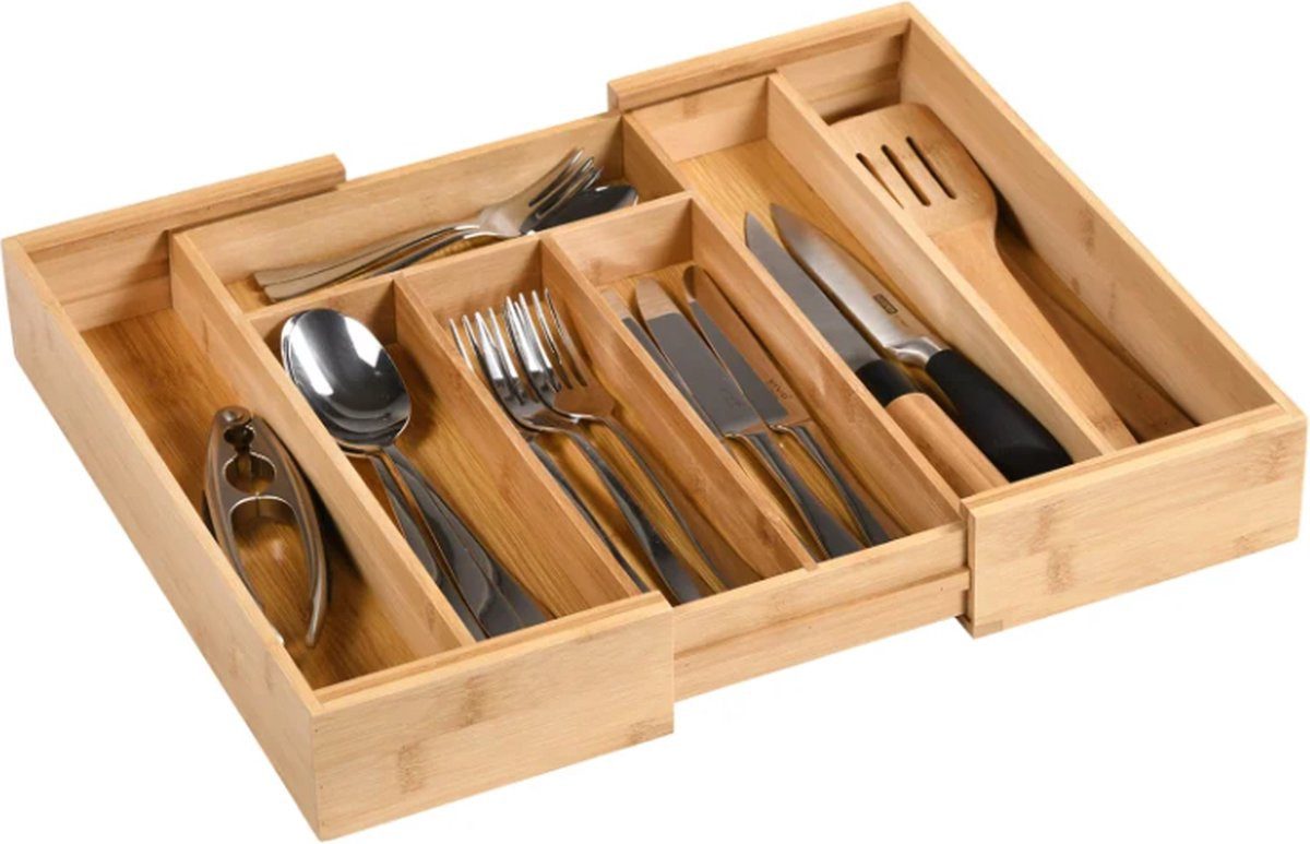 Kesper Besteckkasten Verstellbare Besteckkiste aus Bamboe 28,5 x 40 cm (1 St), verstellbar, Bambus
