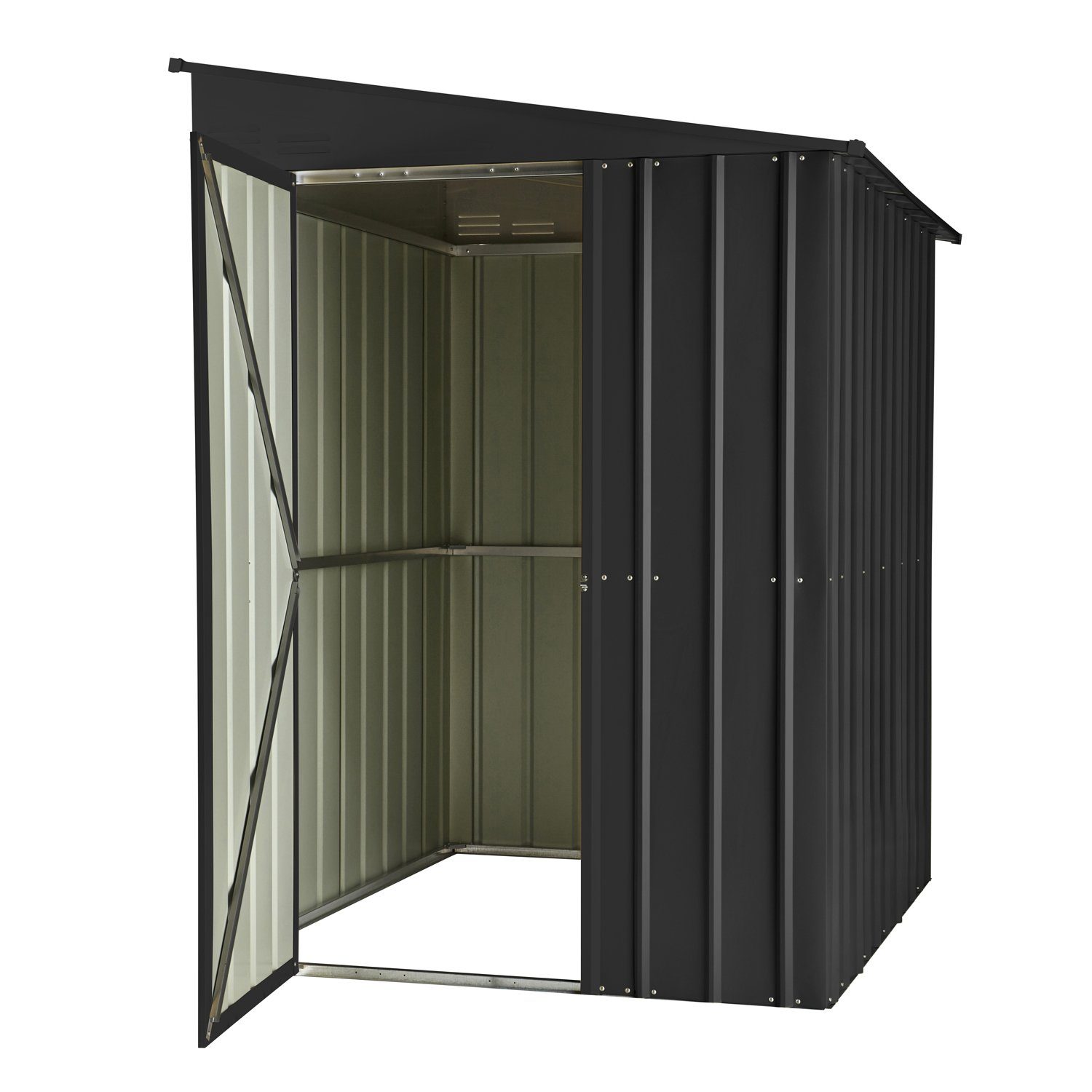 Globel Industries Gerätehaus / Metall Anlehn-Gerätehaus, Fahrradgarage "Lean-To 56" (2,79 m), aus feuerverzinktem Stahl