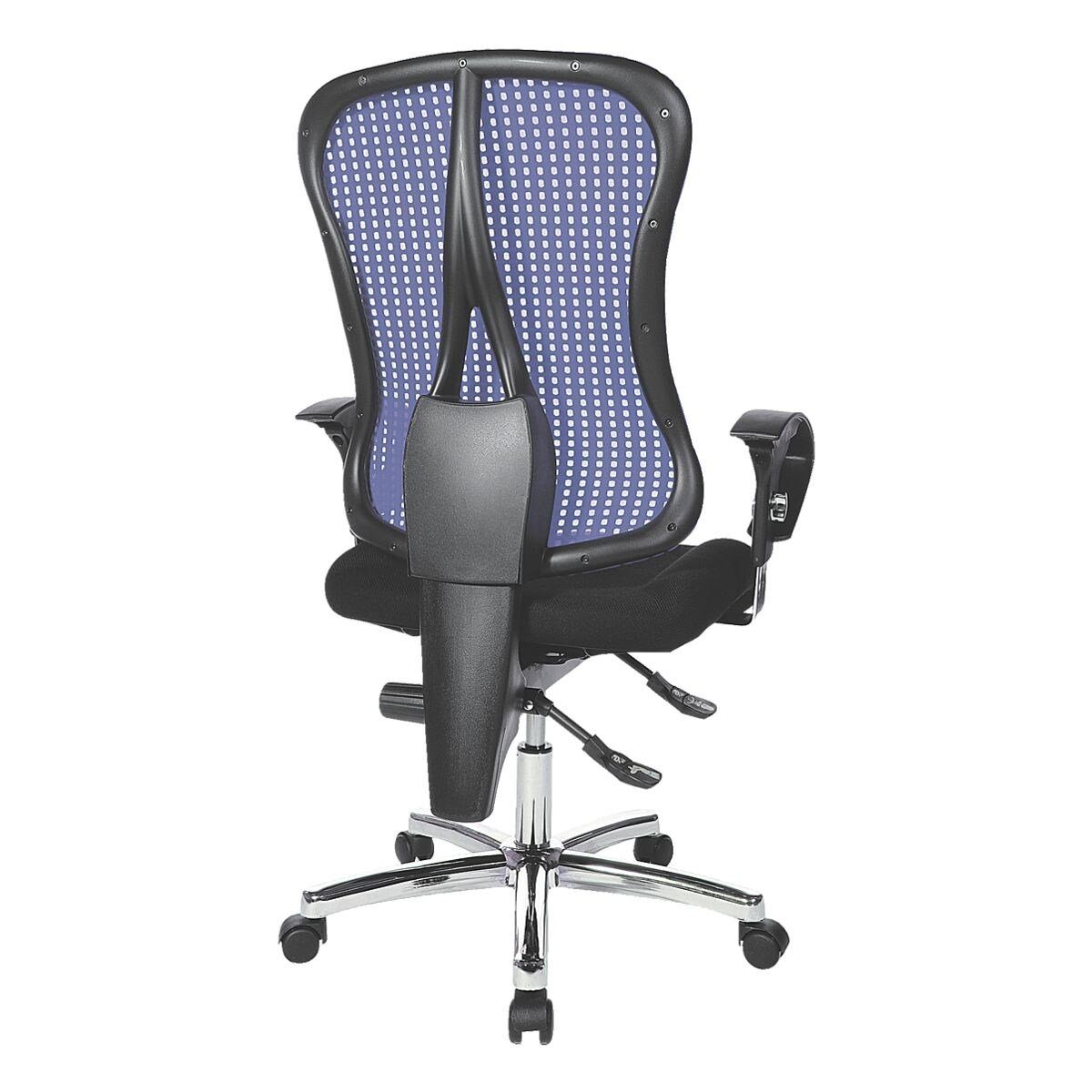 TOPSTAR Muldensitz Sitness Schreibtischstuhl 3D-Sitzmechanik mit Armlehnen, und 90, blau-schwarz