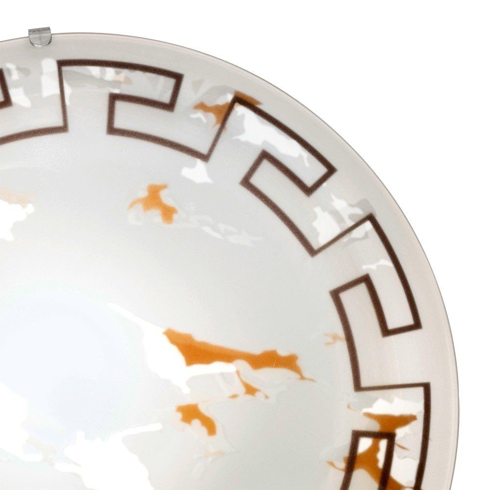 EGLO LED Deckenleuchte, LED-Leuchtmittel fest verbaut, Warmweiß, 12 Watt LED Retro Wand Decken Lampe Glas Motiv Antik Schlafzimmer