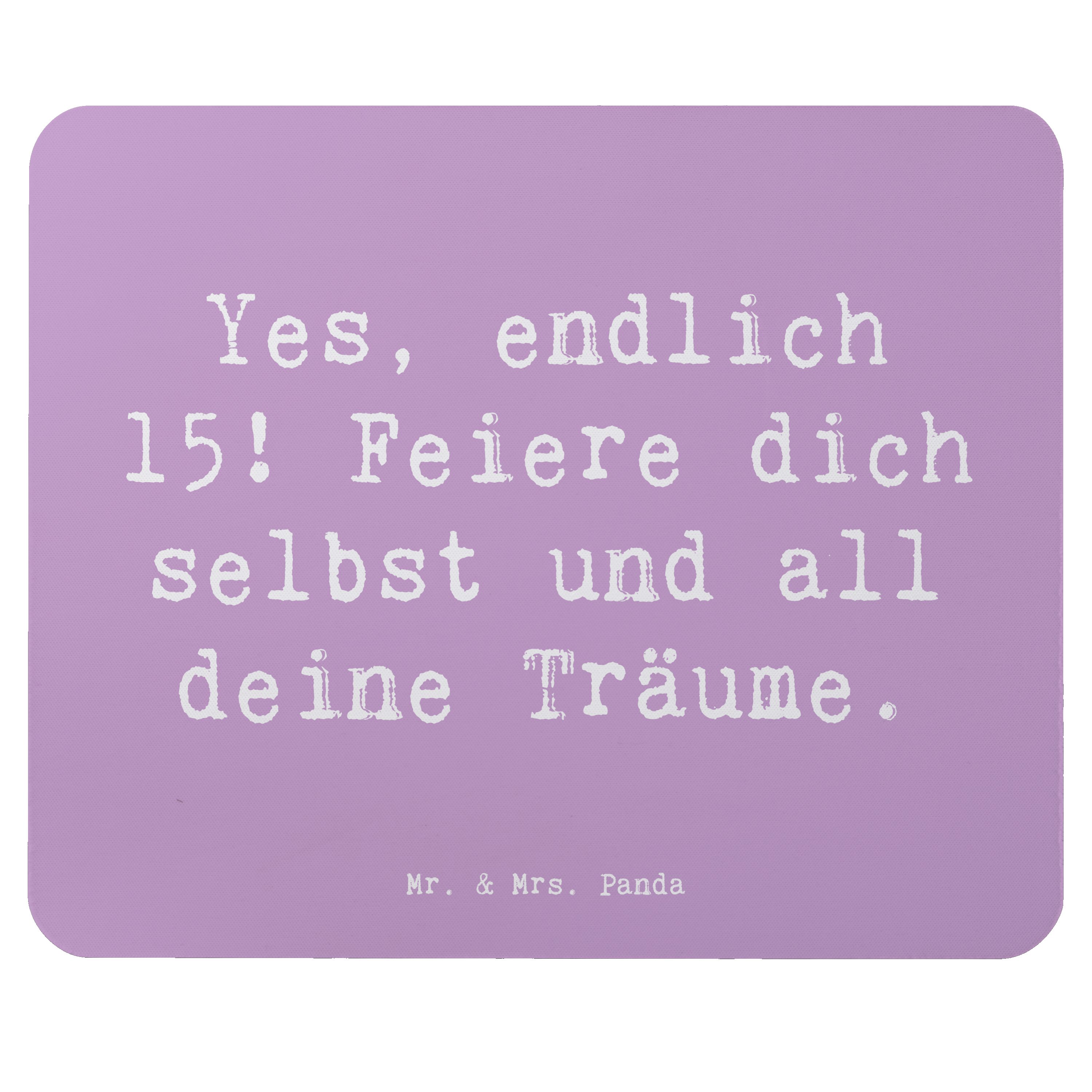 Mauspad Spruch 15. Geburtstag Freude - Lavendeltraum - Geschenk, feiere dich