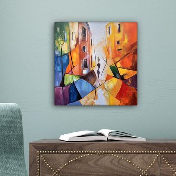 OneMillionCanvasses® Leinwandbild Abstrakt - Kunst - Malerei - Farben, (1 St), Leinwand Bilder für Wohnzimmer Schlafzimmer, 20x20 cm