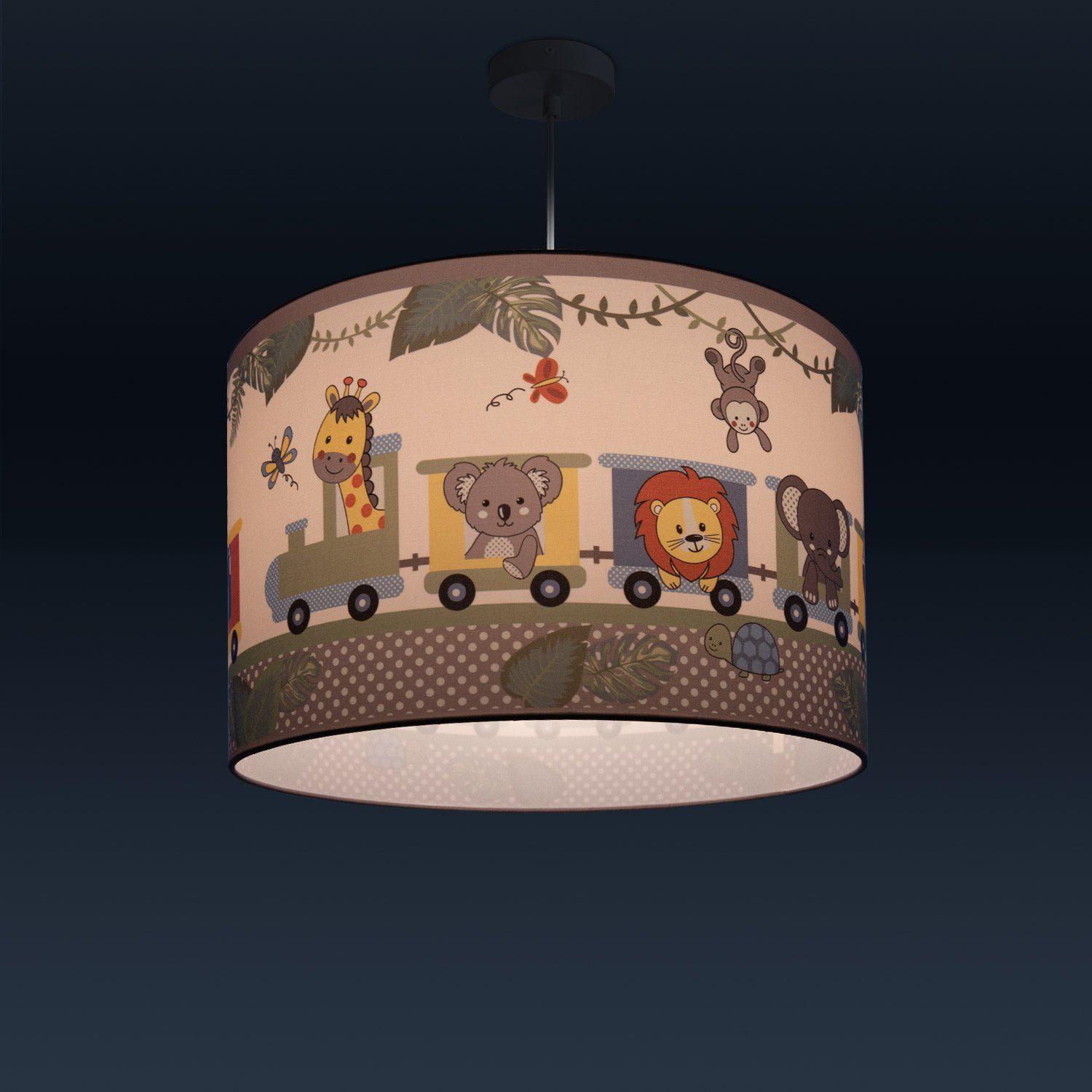 Diamond Lampe Paco Kinderlampe 635, Kinderzimmer ohne E27 Leuchtmittel, Pendelleuchte Deckenlampe Tieren, LED Home Zug