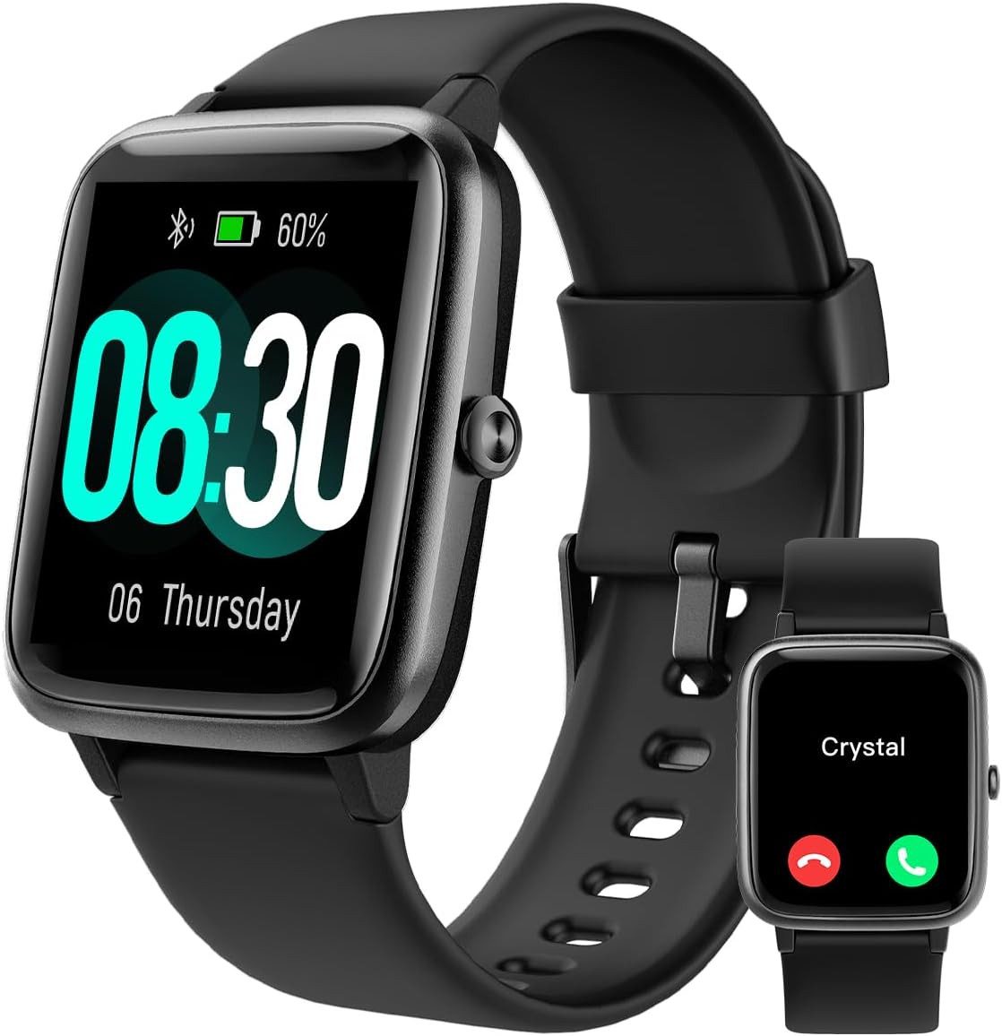 GRV FC1 Smartwatch (4,9 cm, android ios), Smartwatch mit Sporttracking, Benachrichtigungen, Schlaf & Puls