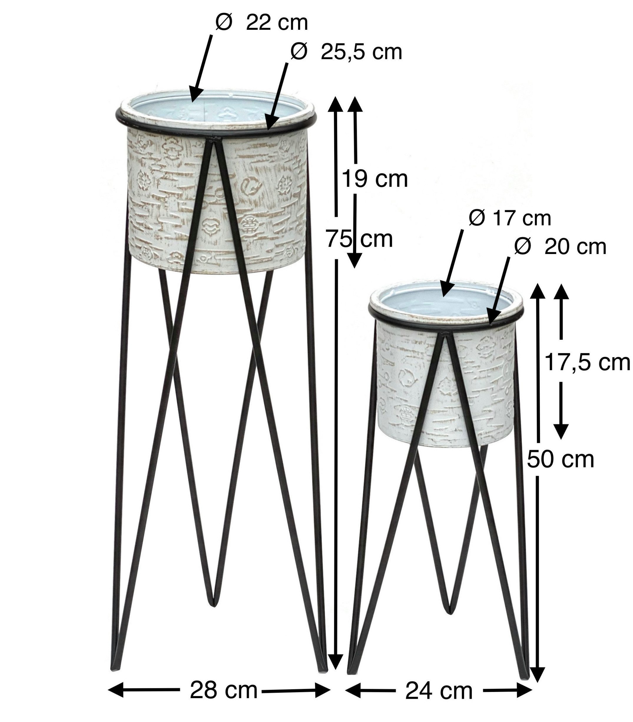 DanDiBo Blumenhocker Blumenständer Metall Weiß Schwarz günstig online kaufen