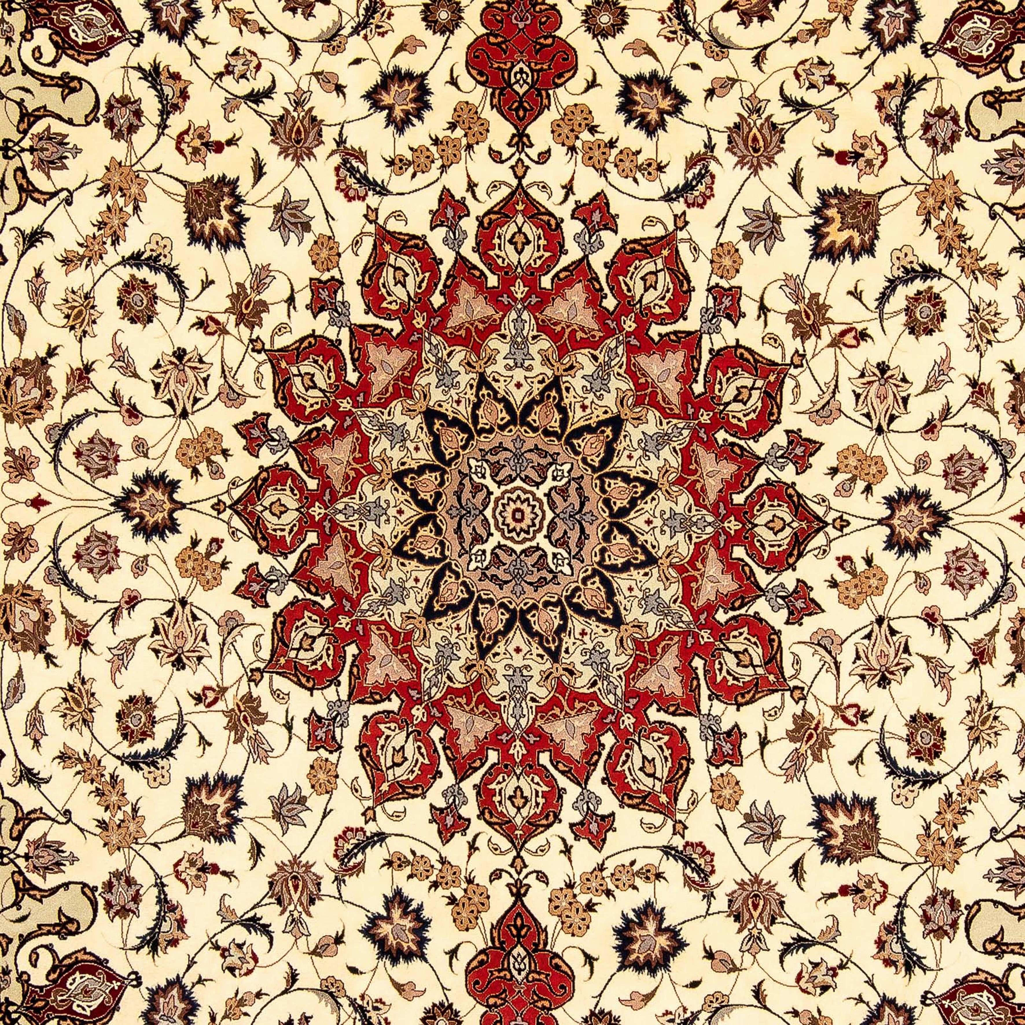 Orientteppich Perser - Täbriz Royal morgenland, - beige, Wohnzimmer, 253 rechteckig, Einzelstück Höhe: mm, mit x 354 Zertifikat Handgeknüpft, - 7 - cm