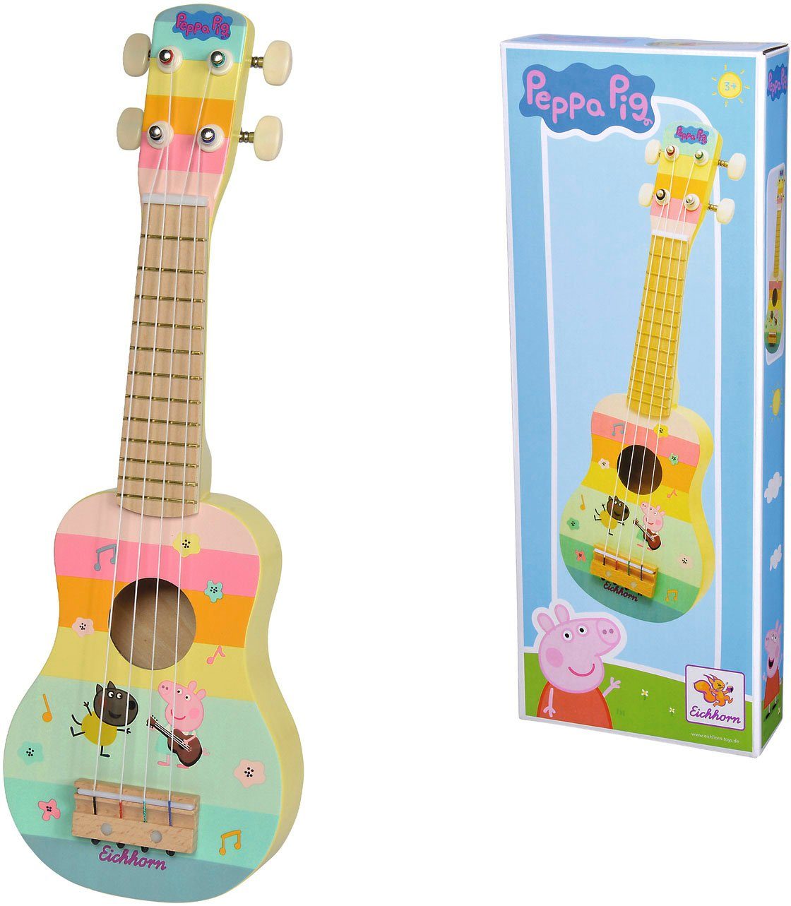 Eichhorn Spiel-Gitarre Peppa Pig Holz Ukulele 43cm