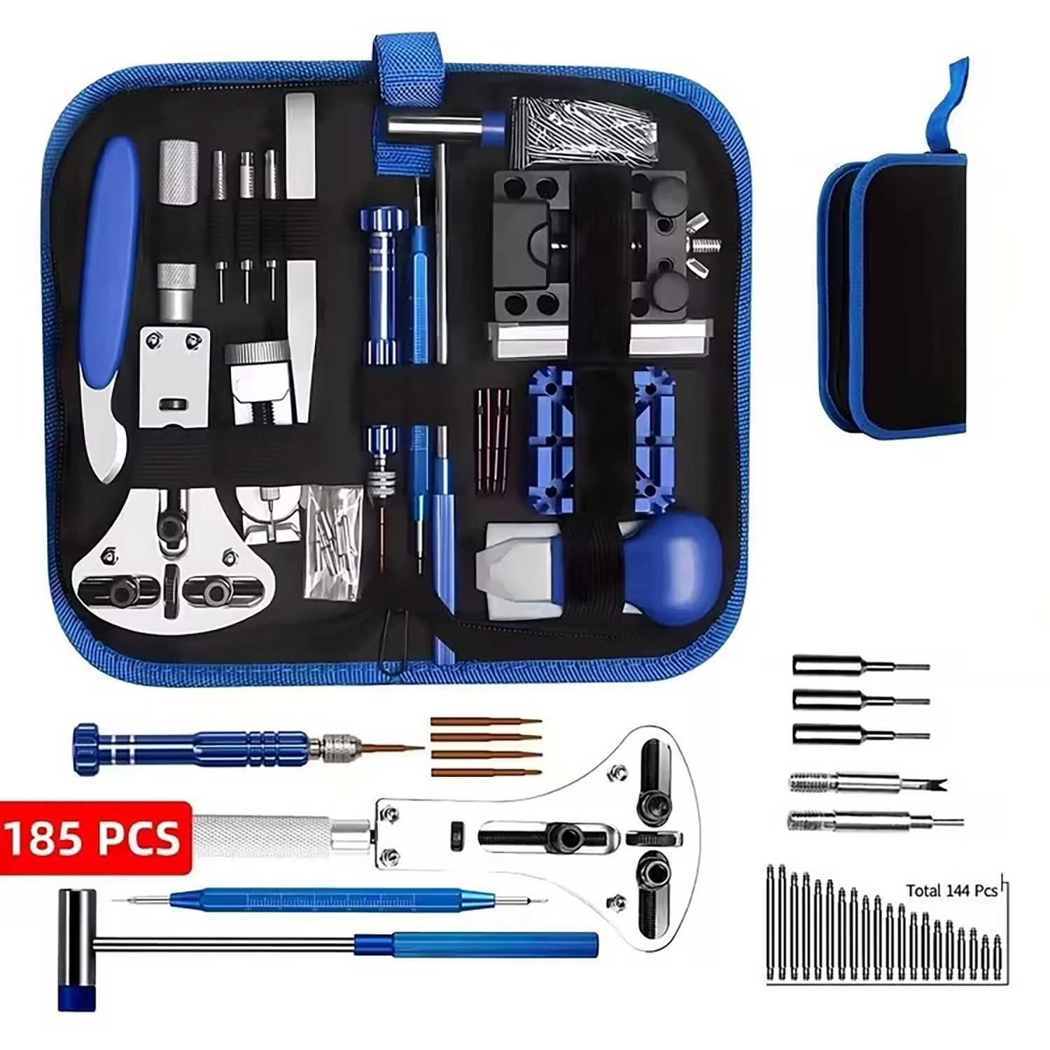 Fyrove Reparatur-Set Uhrenwerkzeug Uhrmacherwerkzeug Uhr Reparatur Set:185-tlg Reparaturset, 185-St., Uhren Batteriewechsel, Uhrenarmband Kürzen Werkzeug, Armband Entferner