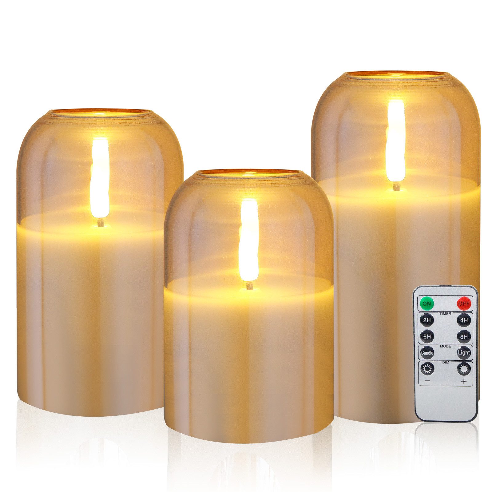 CCLIFE LED-Kerze LED Kerzen 3er Set mit Fernbedienung Timer Funktion 300 St günstig online kaufen