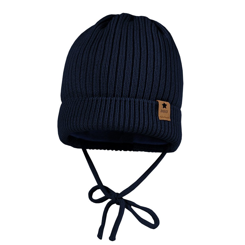 MAXIMO Strickmütze BABY-Umschlagmütze, Rippe Band, Futter (1-St) Merinowolle
