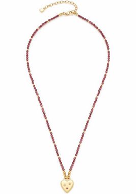 LEONARDO Kette mit Anhänger Halskette Herz, Anka, 023228, mit Granat, Kristallglas