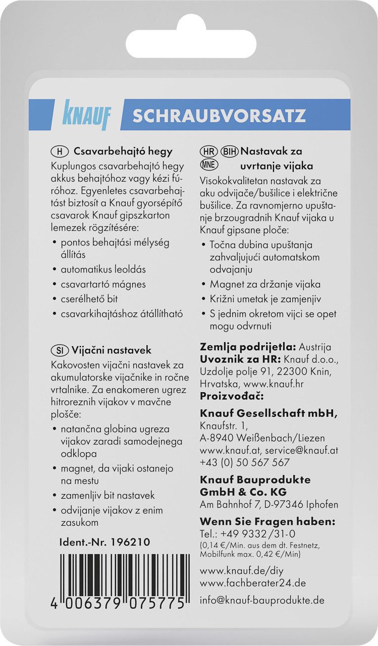 KNAUF Trockenbauschrauber Knauf Schraubvorsatz exakte Versenktiefe geeignet – Bild 4 von 5