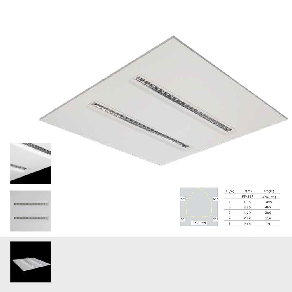 Licht-Trend LED Panel LED-Panel Apoli UGR, Nicht Dimmbar, Warmweiß oder Kaltweiß