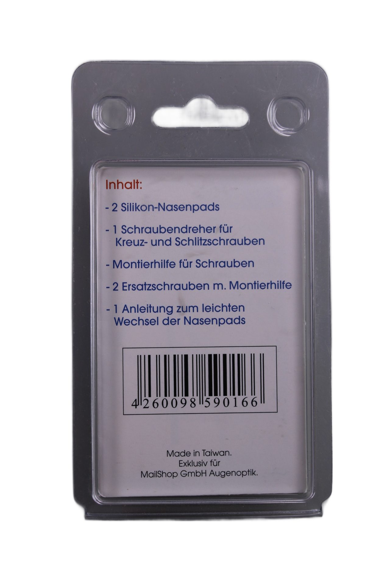 optiker-dietrich.de Brillengestell Nasenpads zum Selbstwechsel (geschraubt) inkl. Werkzeug, Set zum Selbstwechsel der Pads