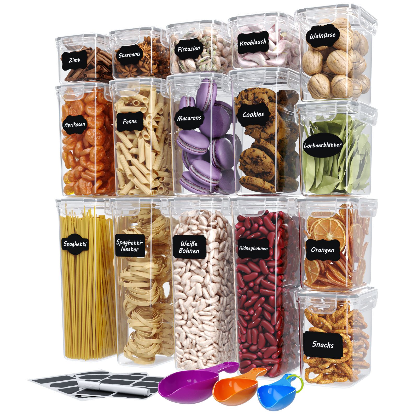 Wellgro Vorratsdose Vorratsdosen Set, (16-tlg)
