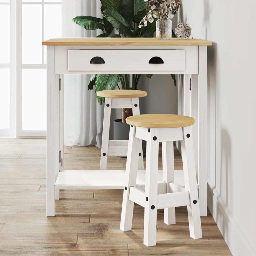 vidaXL Essgruppe 3-tlg. Bar-Set Weiß Massivholz Kiefer, (1-tlg)