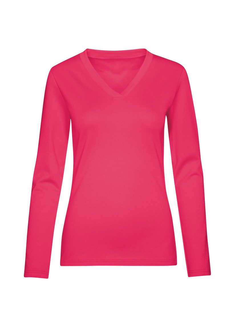 Trigema T-Shirt TRIGEMA Langarmshirt mit V-Ausschnitt (1-tlg) günstig online kaufen