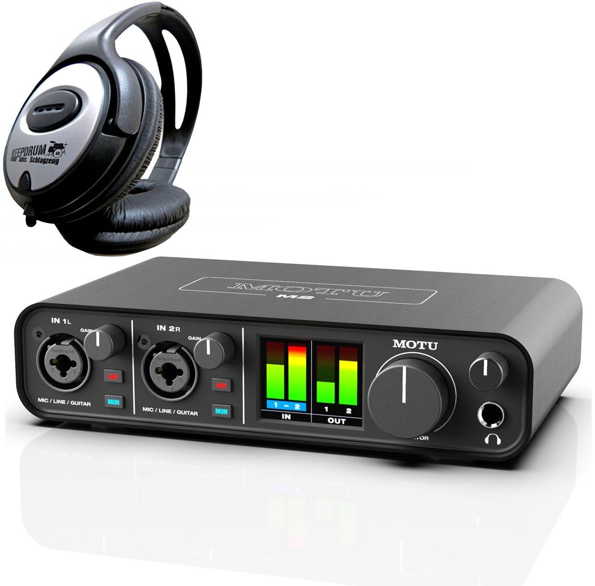 MOTU M2 USB 2-Kanal Audio-Interface mit Kopfhörer Digitales Aufnahmegerät