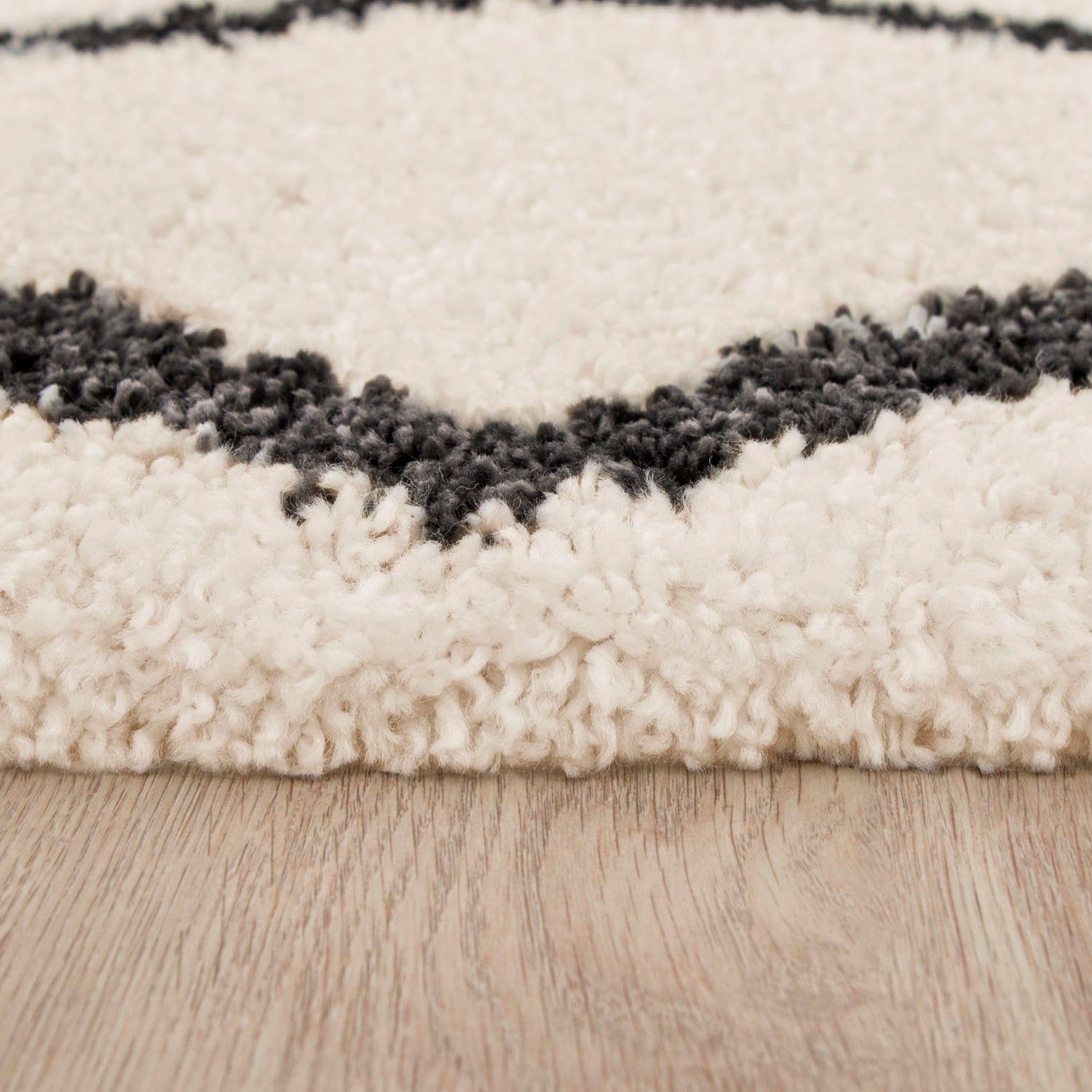 Paco Home Hochflor-Teppich Arezzo 681, rechteckig, Höhe: 49 mm, modernes Rauten Design, sehr weicher Flor – Bild 4 von 5