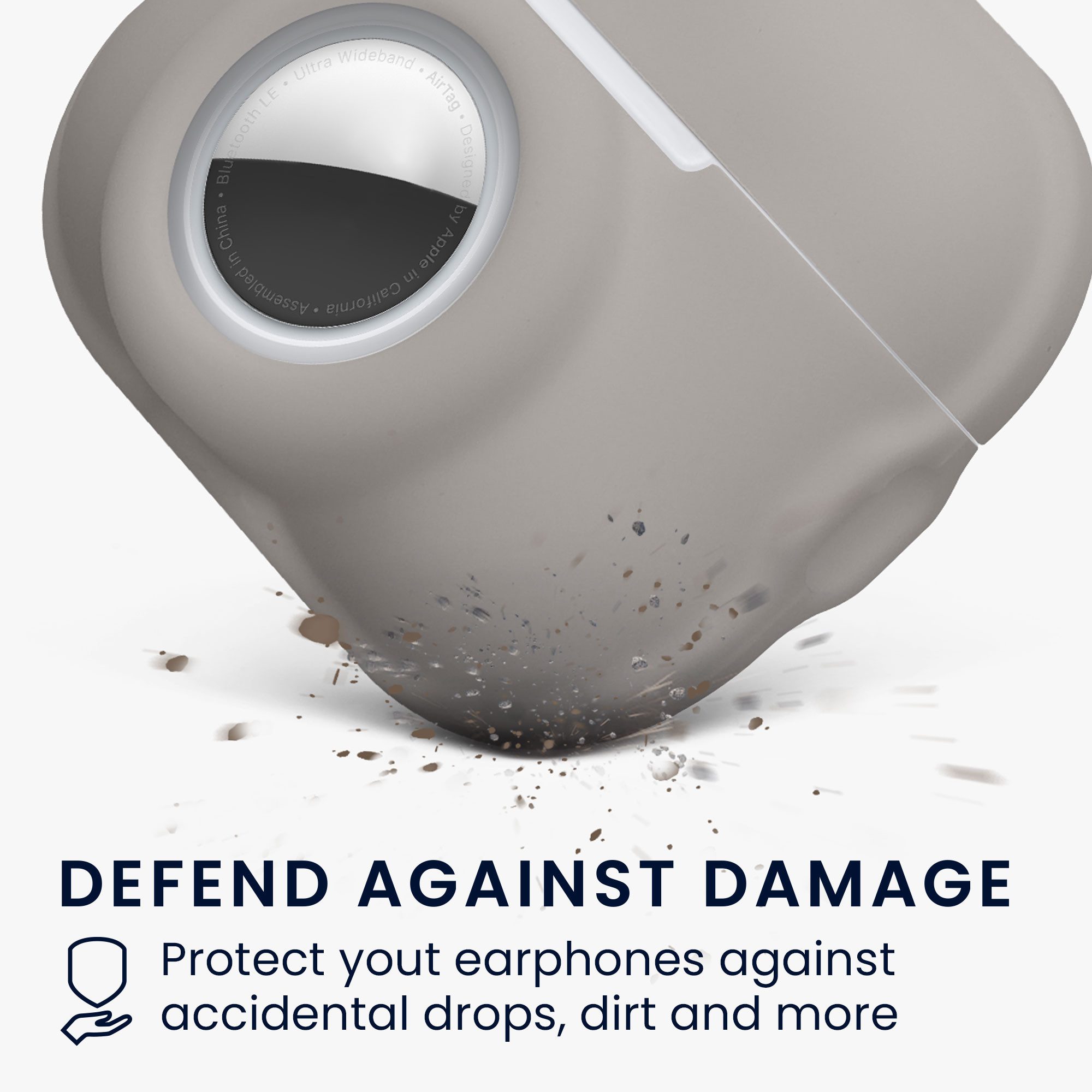 kwmobile Kopfhörer-Schutzhülle 2-in1 Schutzhülle für Apple Airpods Pro 2 Hülle, Weiches Silikon Cover - Schutzhülle mit Karabiner mit Airtag Case