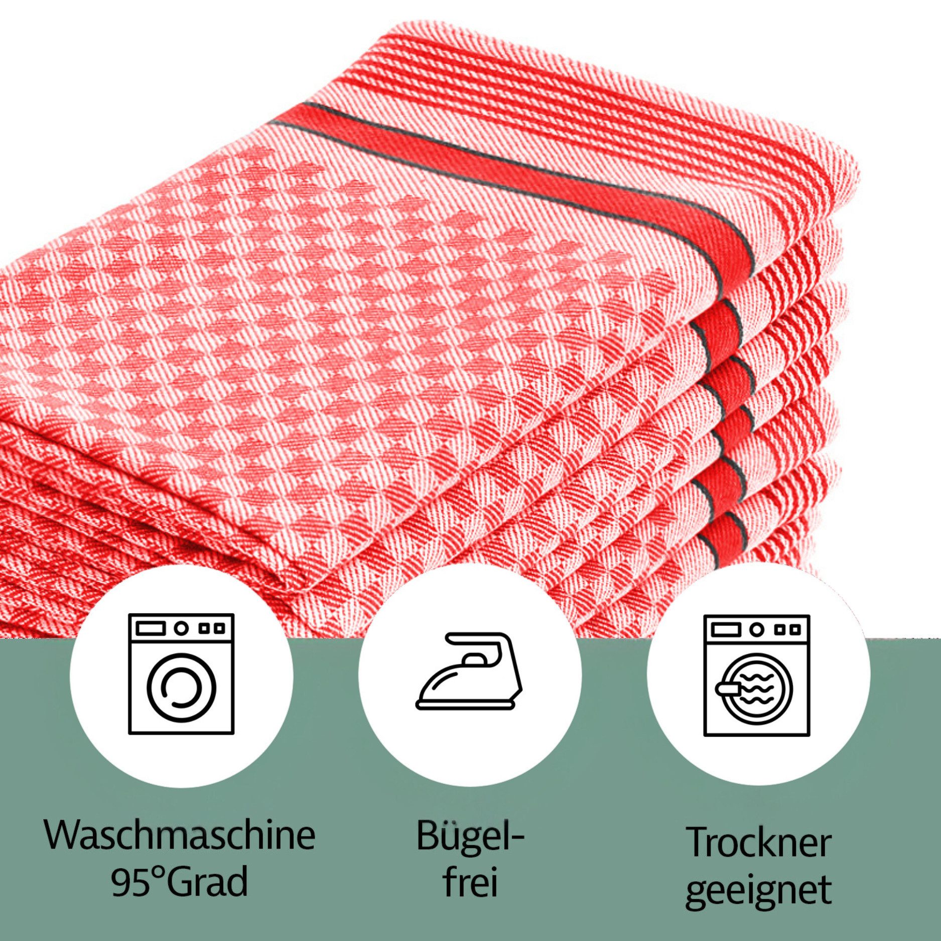 Zestri Geschirrtuch 10er-Set Grubentücher, 100% Baumwolle, günstig online kaufen