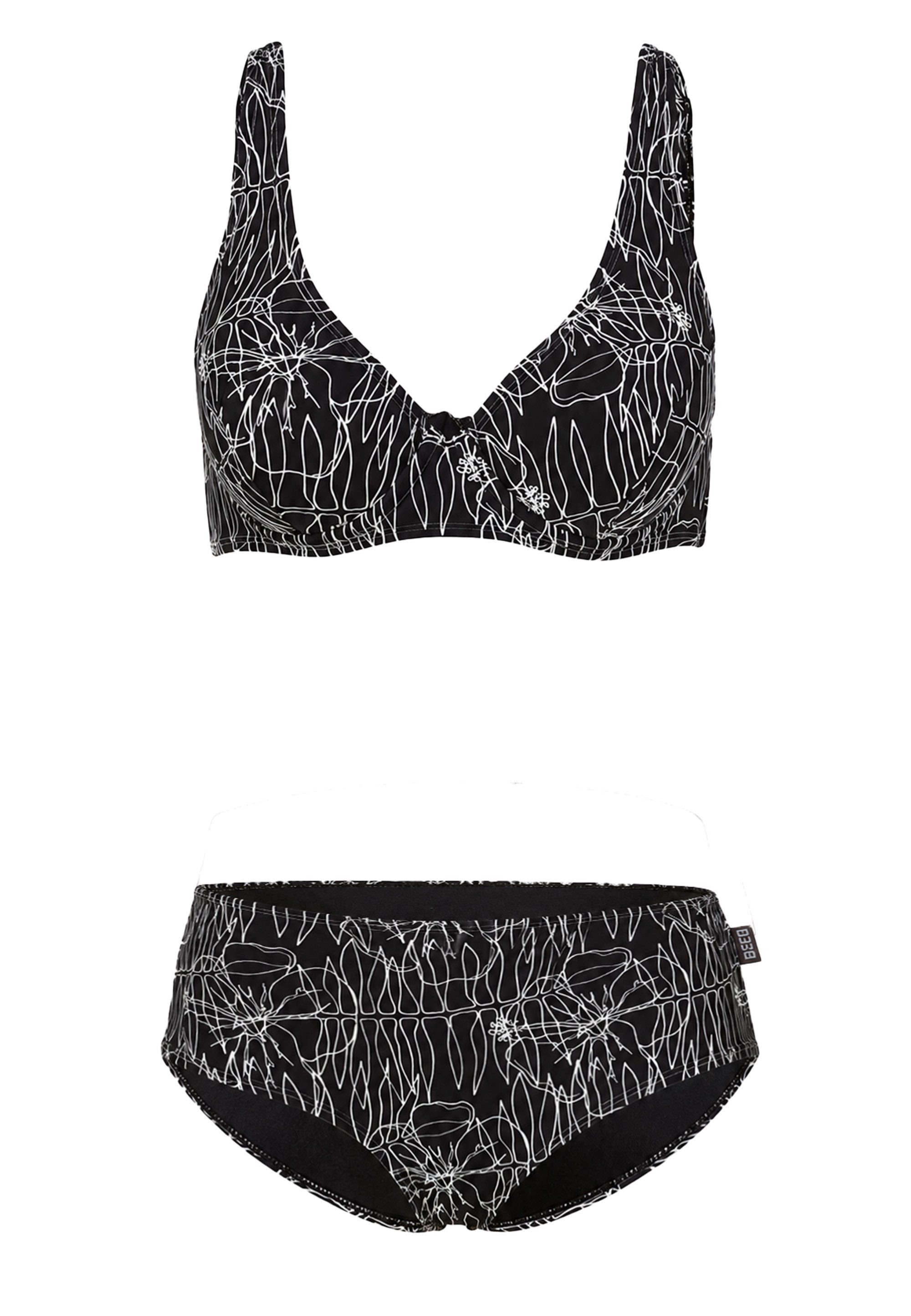 Beco Beermann Triangel-Bikini-Top Flower Lines (2-St), mit femininem Herzdekolleté