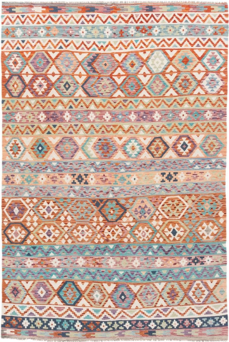 Orientteppich Kelim Afghan mm Handgewebter Höhe: 200x302 Trading, Orientteppich, 3 rechteckig, Nain