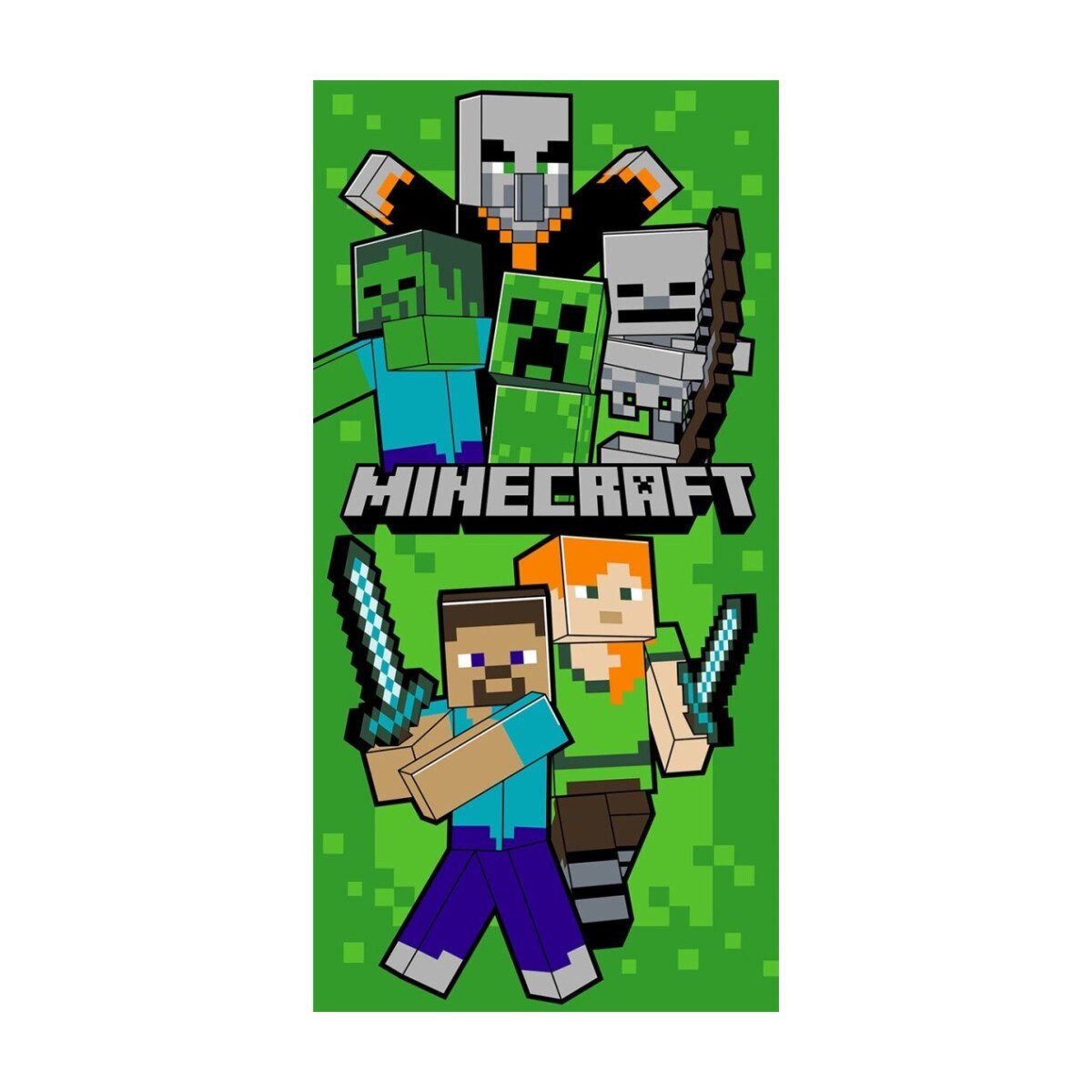 Minecraft Badetücher Minecraft Swordfight Strandtuch 70x140, 100% Polyester (1-St)