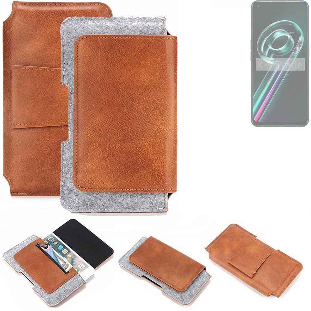 K-S-Trade Handyhülle für Realme 9 Pro Plus, Handyhülle Schutzhülle Gürteltasche Holster Gürtel Tasche