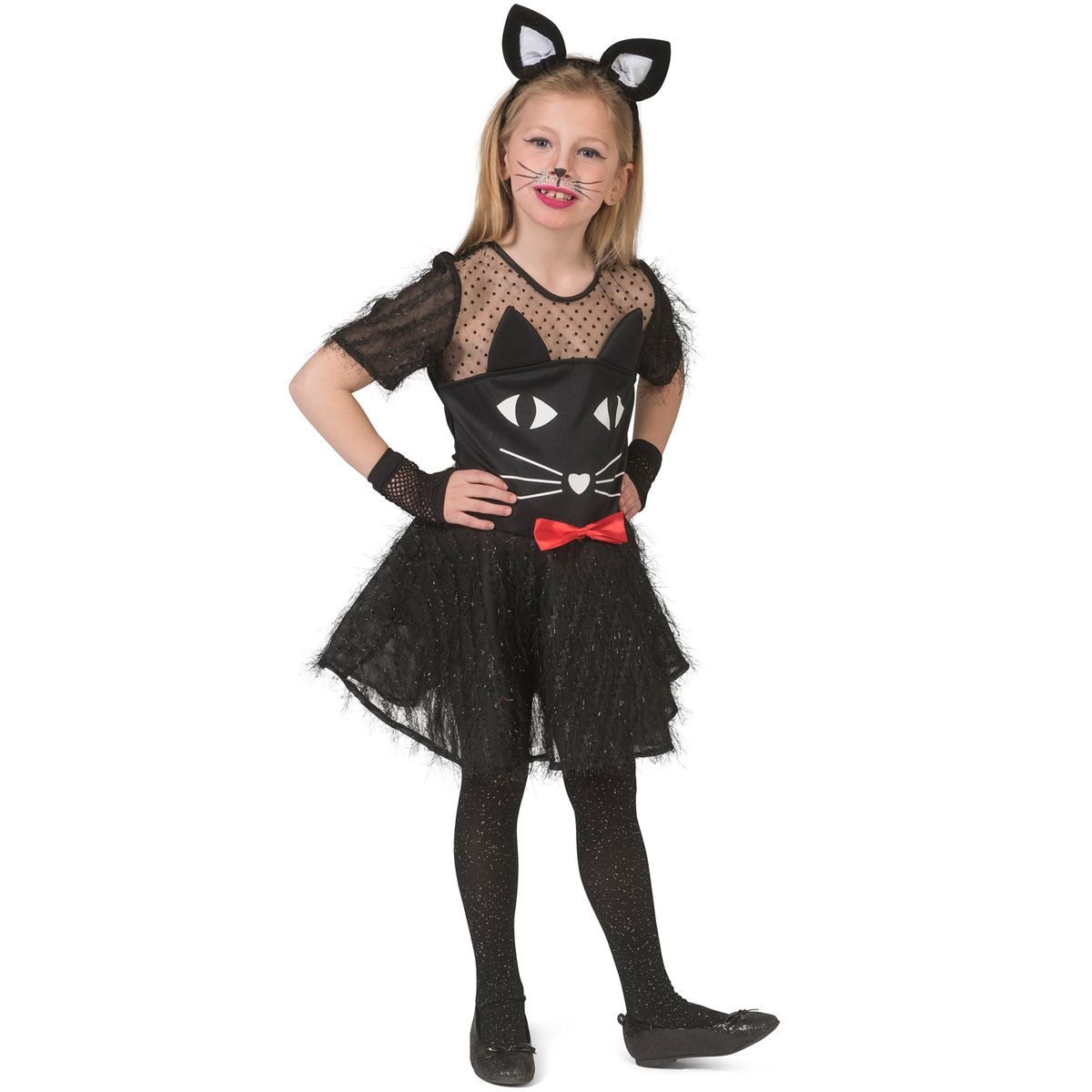 Kostüm Katze für Kinder Mädchen Verkleidung Halloween Fasching Karneval