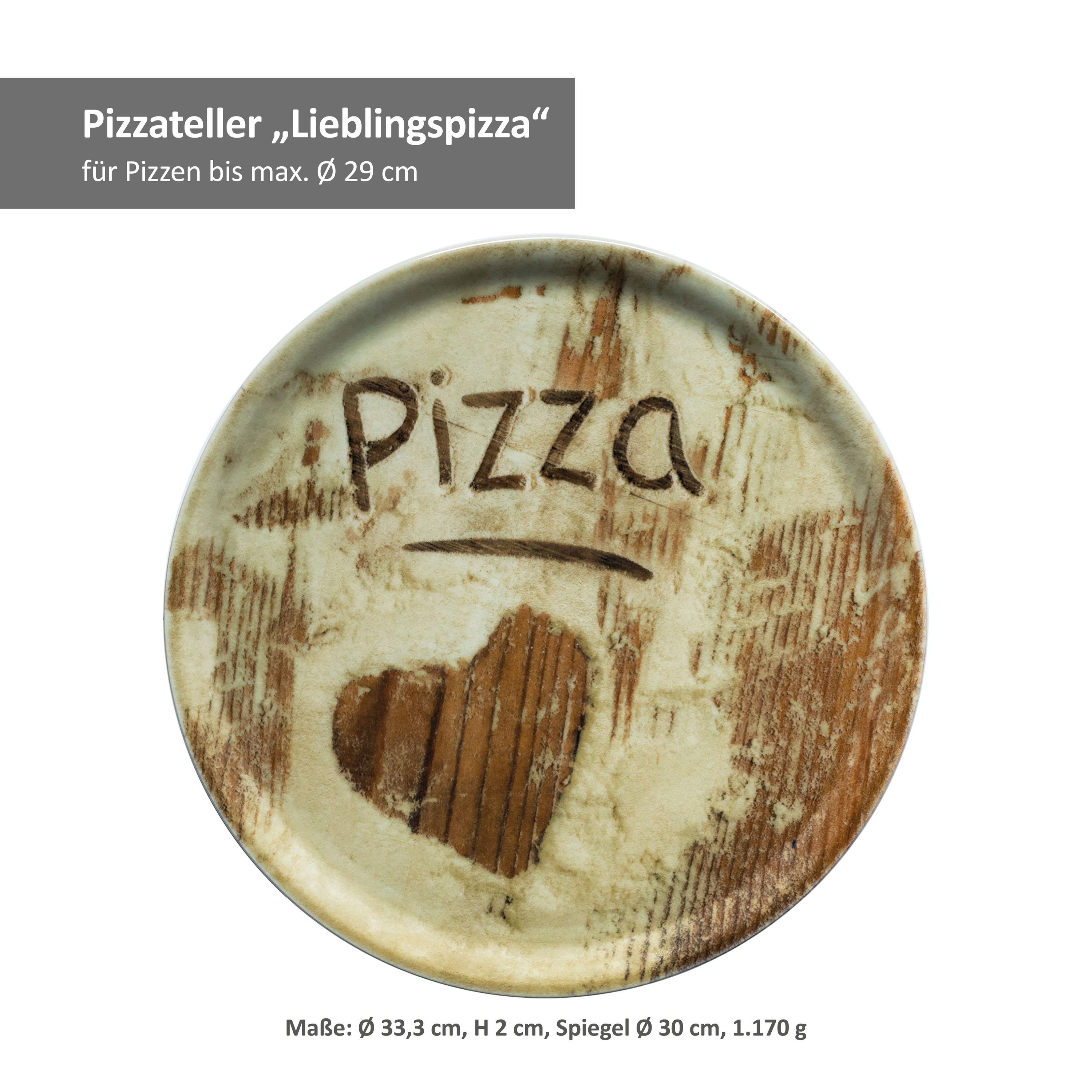 Salami 6er + 33cm Olive Lieblingspizza Pizzateller + Set Pizzateller MamboCat Flour